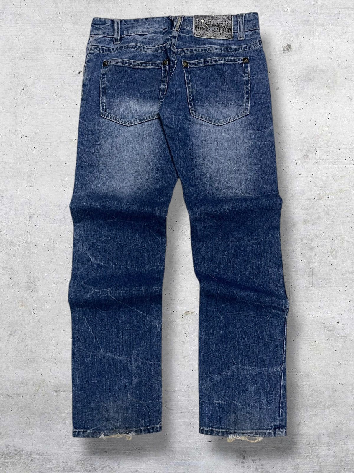 semanticdesign VINTAGE SKY BOMBER 90S OG JAPAN DESIGNER PUNK STUDDED DENIM Size US 30 / EU 46 - 8 Thumbnail