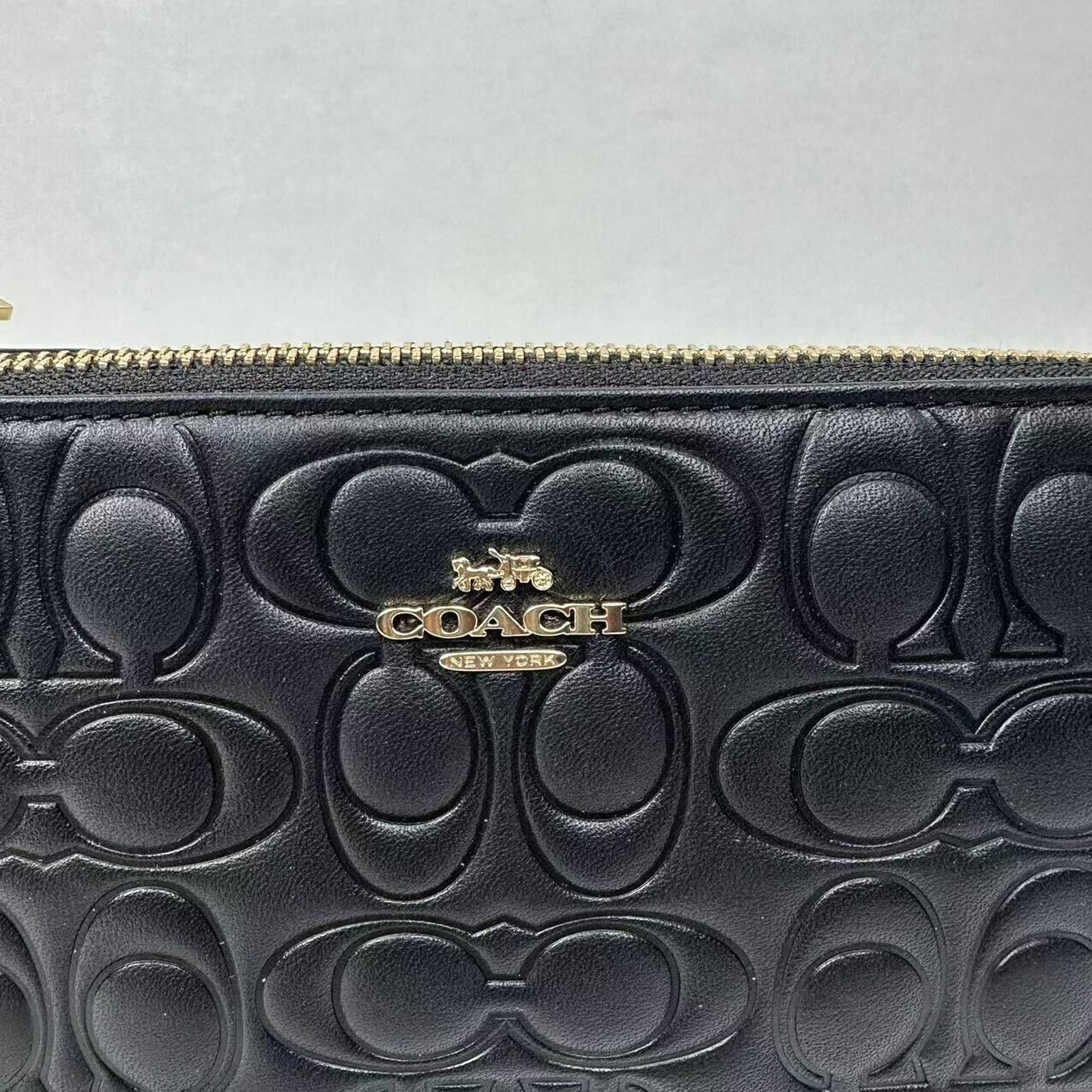 Coach Coach Wristlet Nolita 19 Signature Leather Embossed C Black Size ONE SIZE - 4 Thumbnail