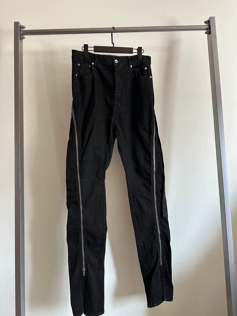 Rick Owens rick owens Washed Waxed Zipper Flared Jeans 2504-Nextarrow Size US 34 / EU 50 - 1 Thumbnail
