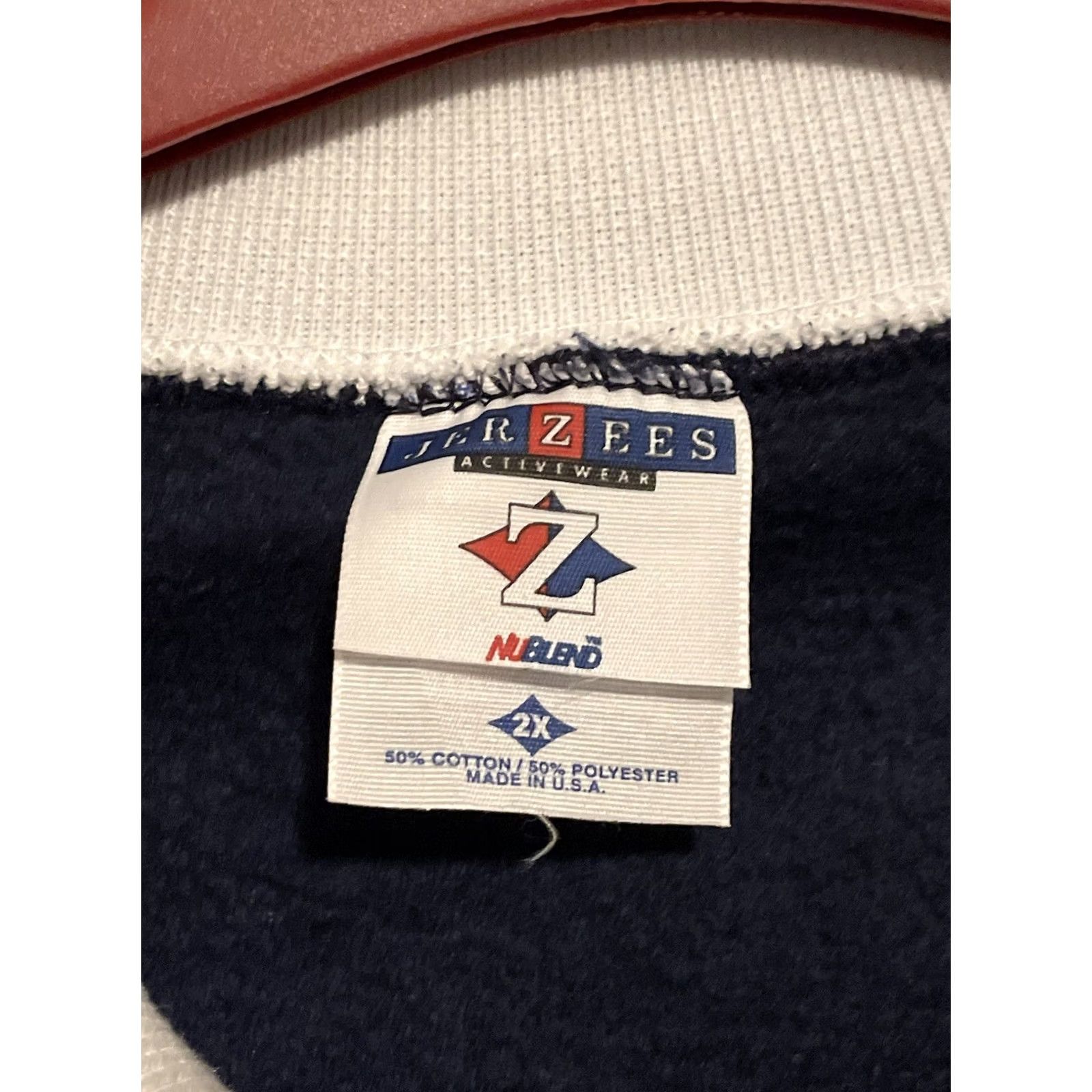 Jerzees VINTAGE Alaska 90s Sweatshirt Logo Blue Collared 2XL Embroidered Mens Sweatshirt Size US XXL / EU 58 / 5 - 4 Thumbnail