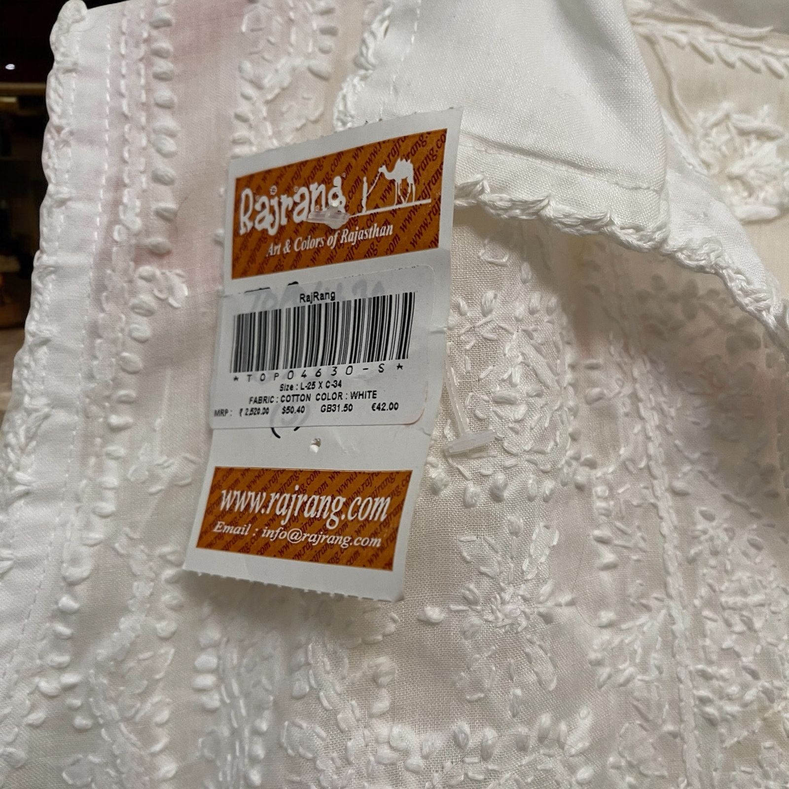Unknown London White Embroidered Blouse Sleeveless White Size Large NWT Size L / US 10 / IT 46 - 3 Thumbnail