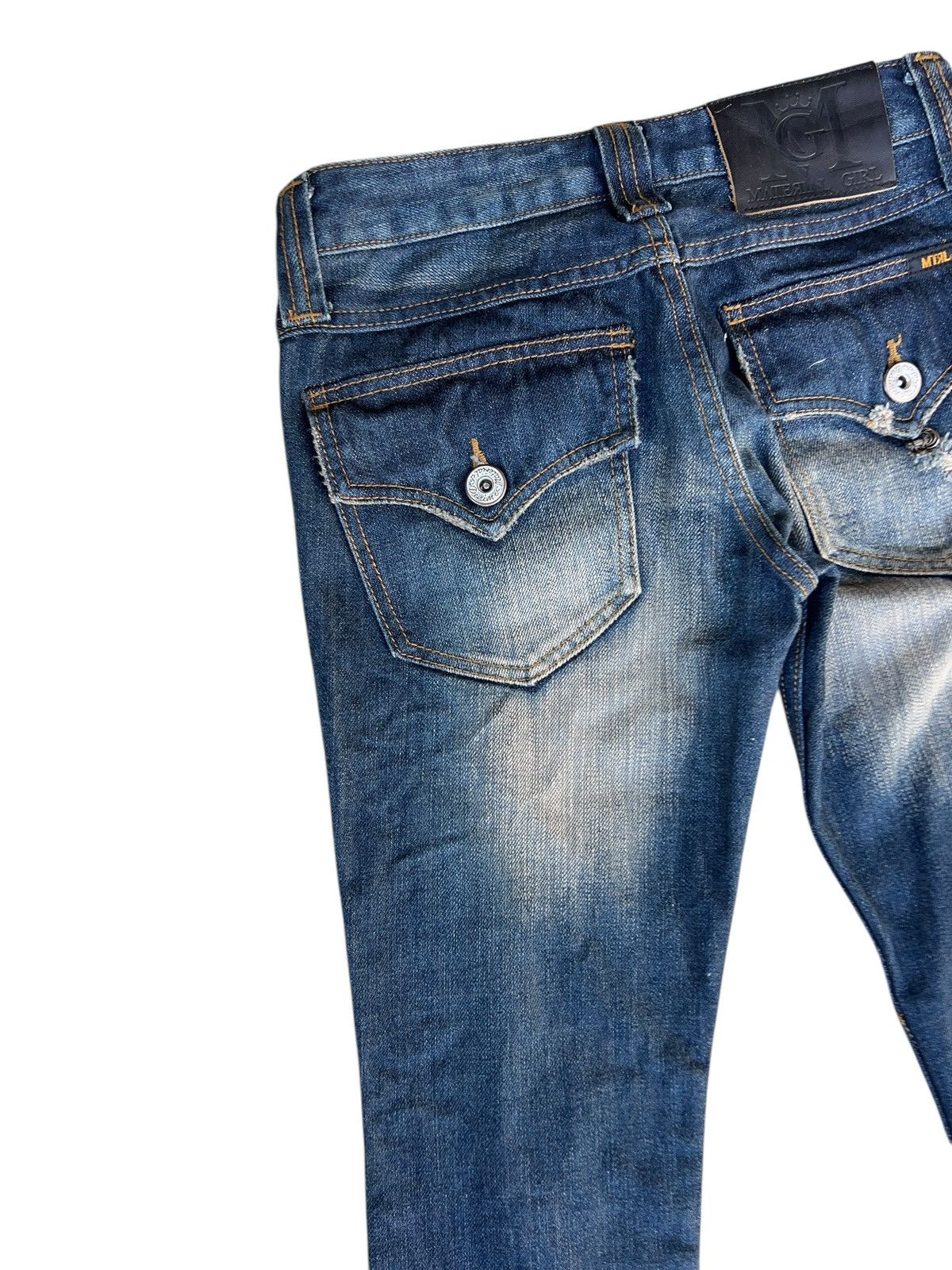 If Six Was Nine × Japanese Brand × Le Grande Bleu (L.G.B.) Material Girl Japan Distressed Denim Super Flare Jeans Size 26" / US 2 / IT 38 - 15 Thumbnail