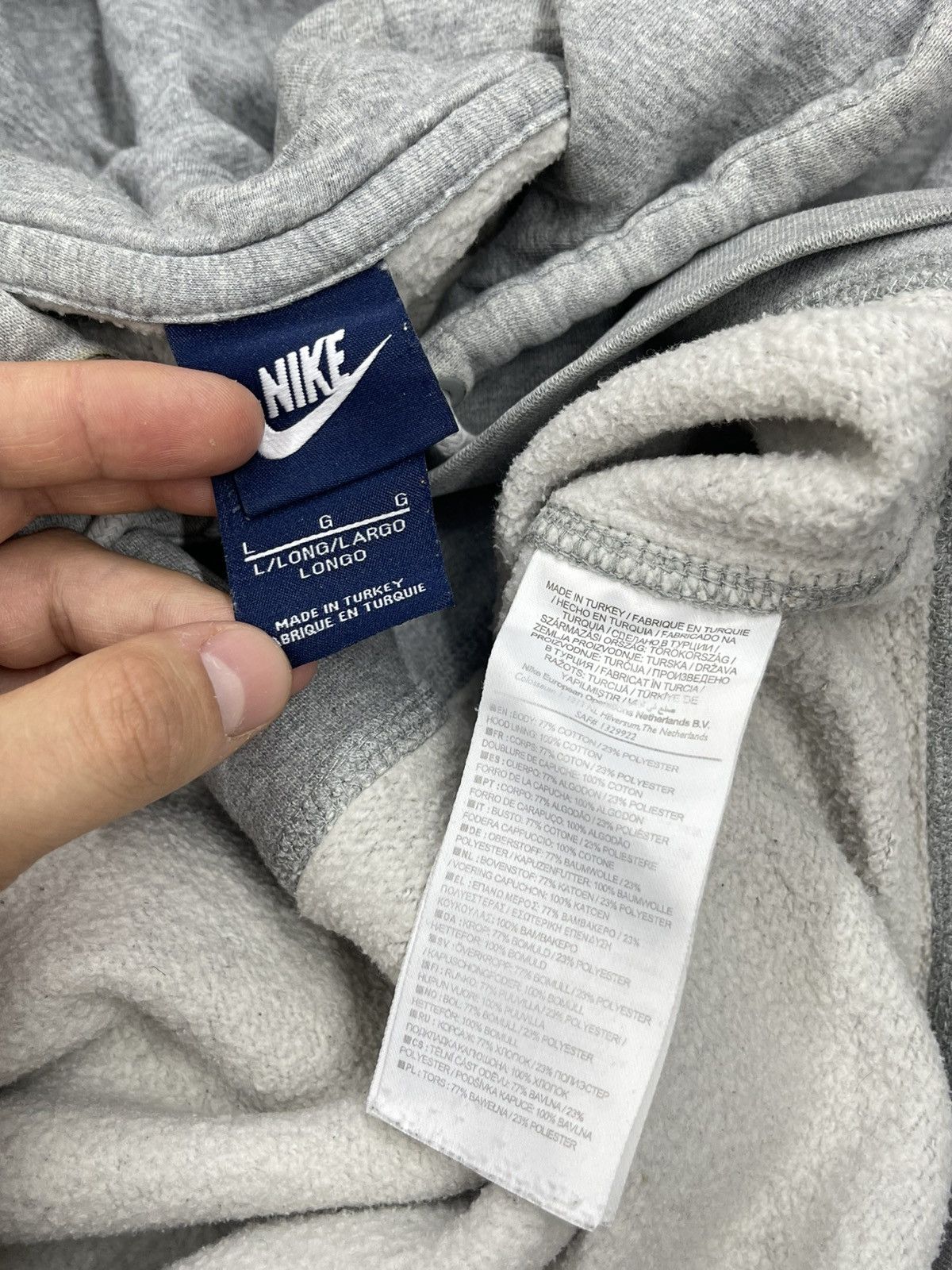 Nike × Nike ACG × Vintage Vintage Nike Basic Grey Hoodie Small Logo White Y2K ACG TN Size US L / EU 52-54 / 3 - 7 Thumbnail