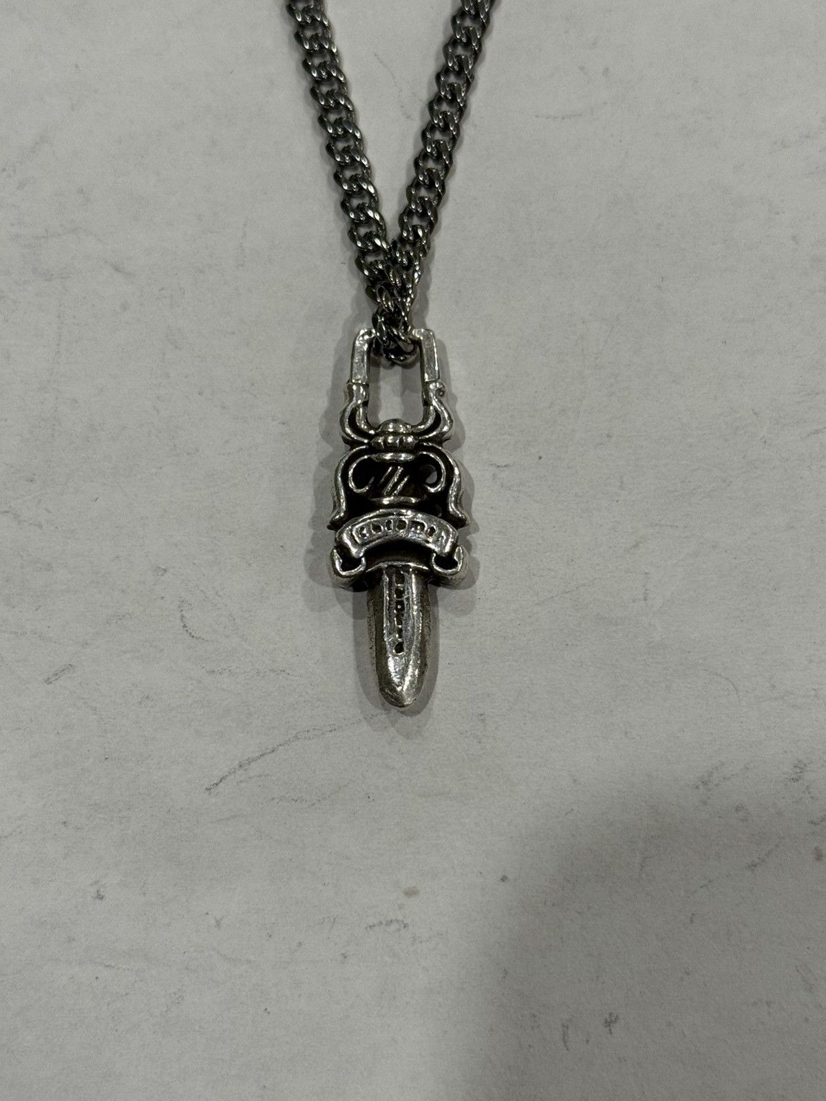 Chrome Hearts Chrome Hearts Dagger Pendant Cuban Link Chain Necklace 925 Size ONE SIZE - 9 Thumbnail