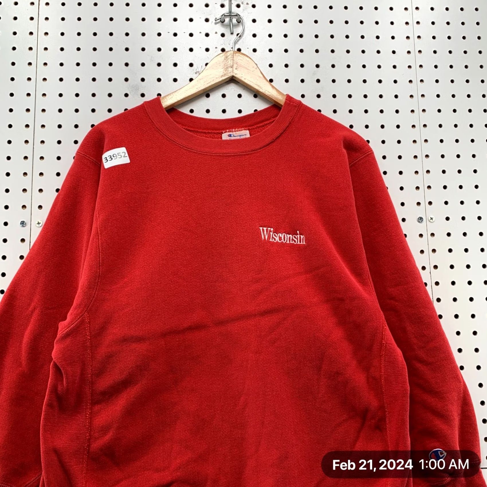 Champion VINTAGE Champion Reverse Weave Sweatshirt Wisconsin Badgers Red L Mens 80s Size US L / EU 52-54 / 3 - 4 Thumbnail