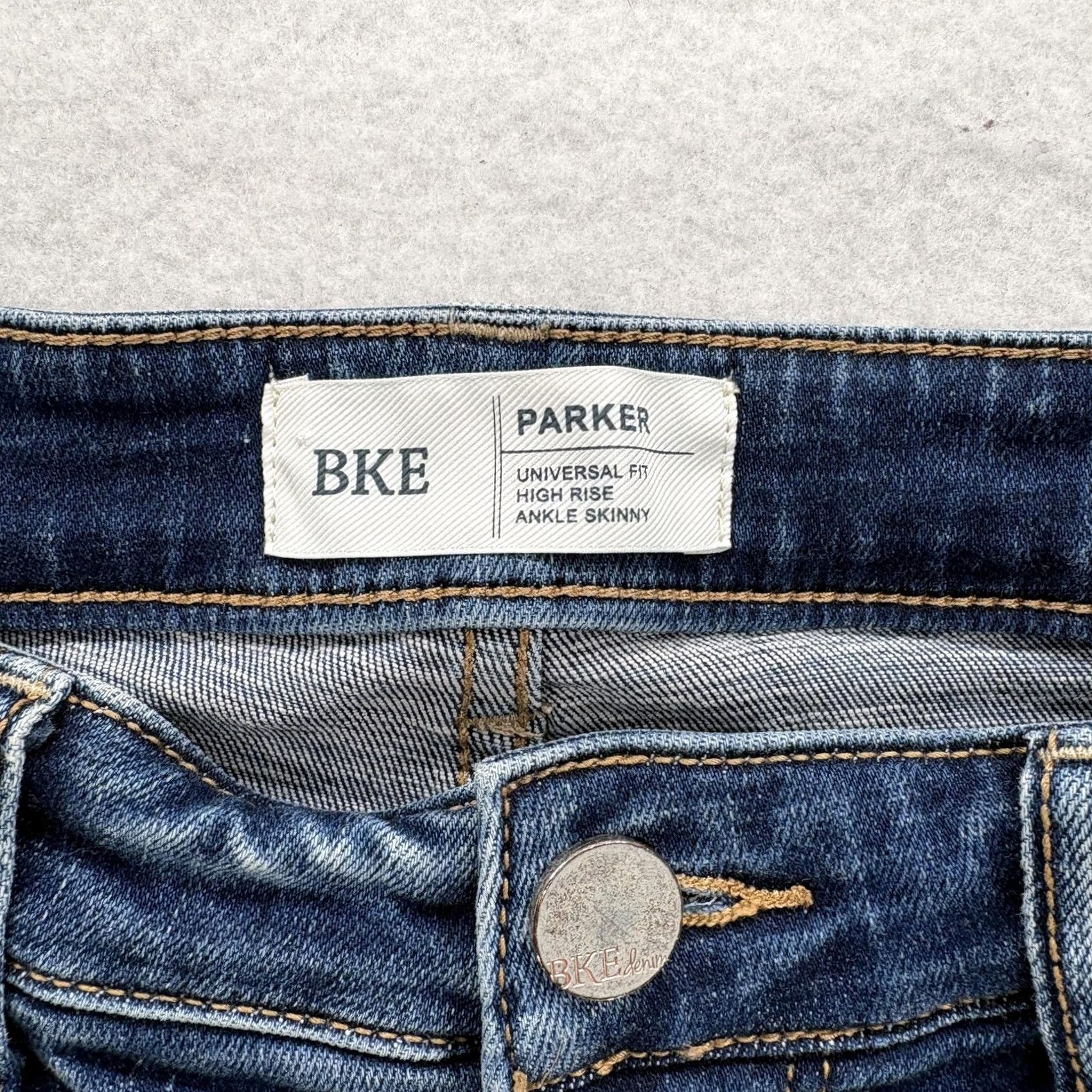 Vintage Buckle Parker High Rise Ankle Skinny Jeans Womens 27 Blue Distressed Raw Hem Distressed Pockets Stretch Jeans Womens 27 Blue Size 27" / US 4 / IT 40 - 3 Thumbnail