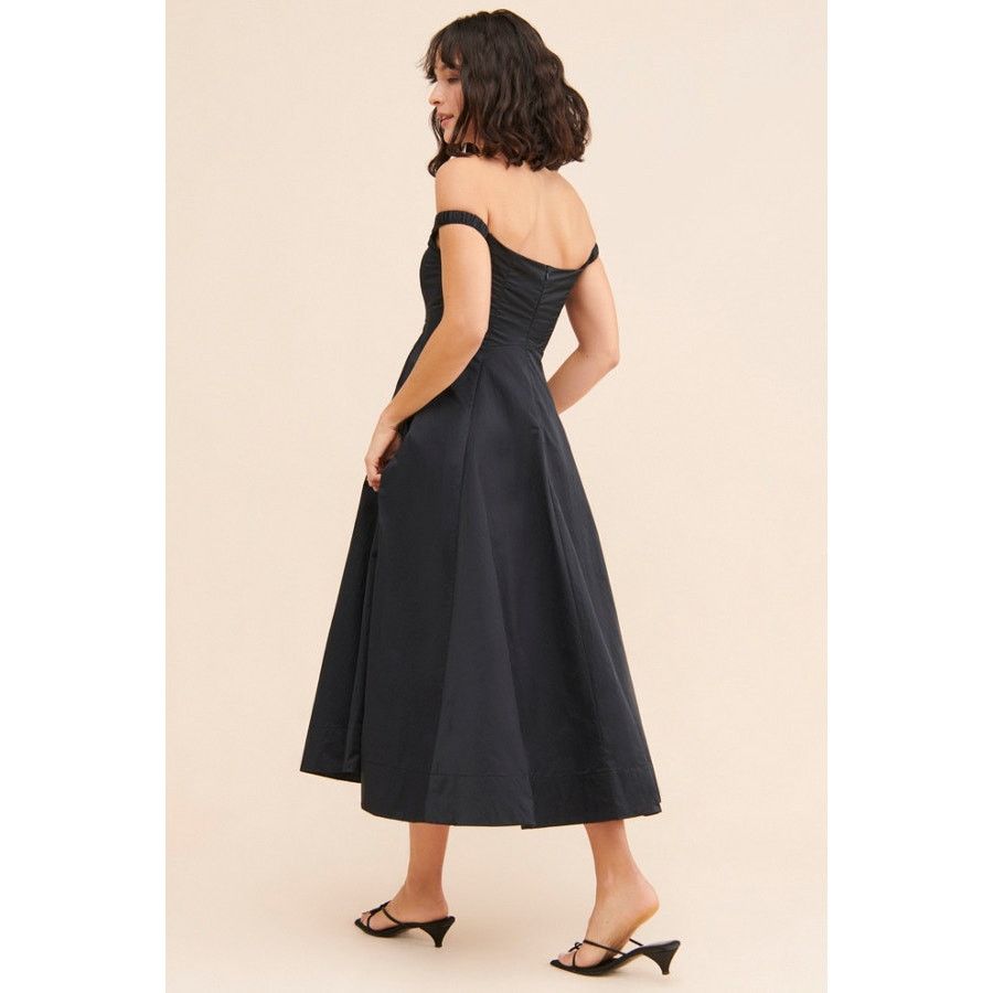 Free People New Free People Alinda Dress $228 SIZE 0 Black Midi Size XS / US 0-2 / IT 36-38 - 7 Thumbnail