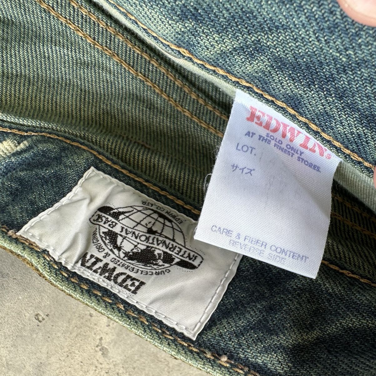If Six Was Nine Vintage Edwin Dye Splash FLARE Denim Jean Pant W28 Size US 28 / EU 44 - 6 Thumbnail