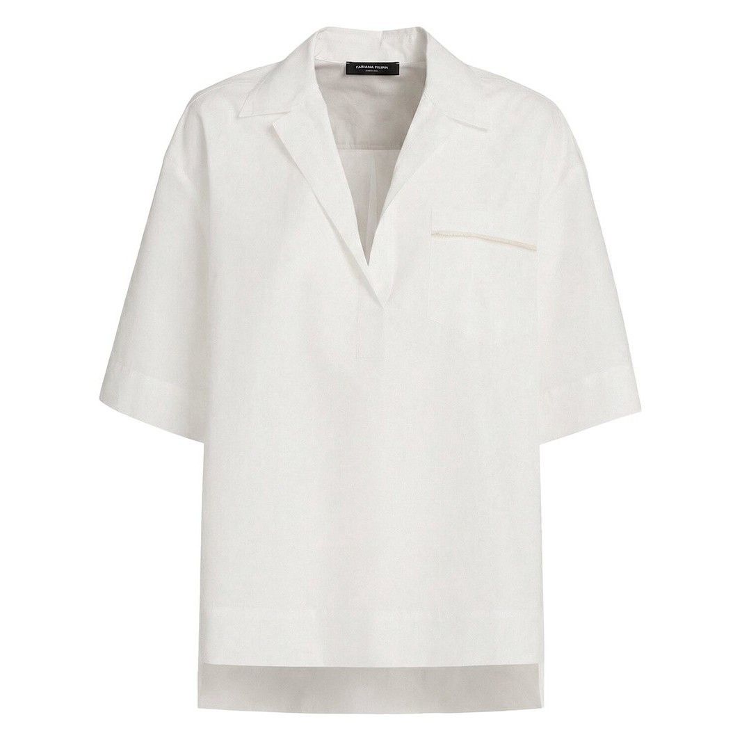 FABIANA FILIPPI Polo White Cotton Tshirt New & Authentic (Wo