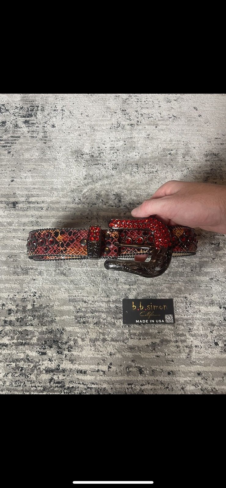 B.B. Simon B.B. Simons Red Snakeskin Belt From 2019 | Grailed