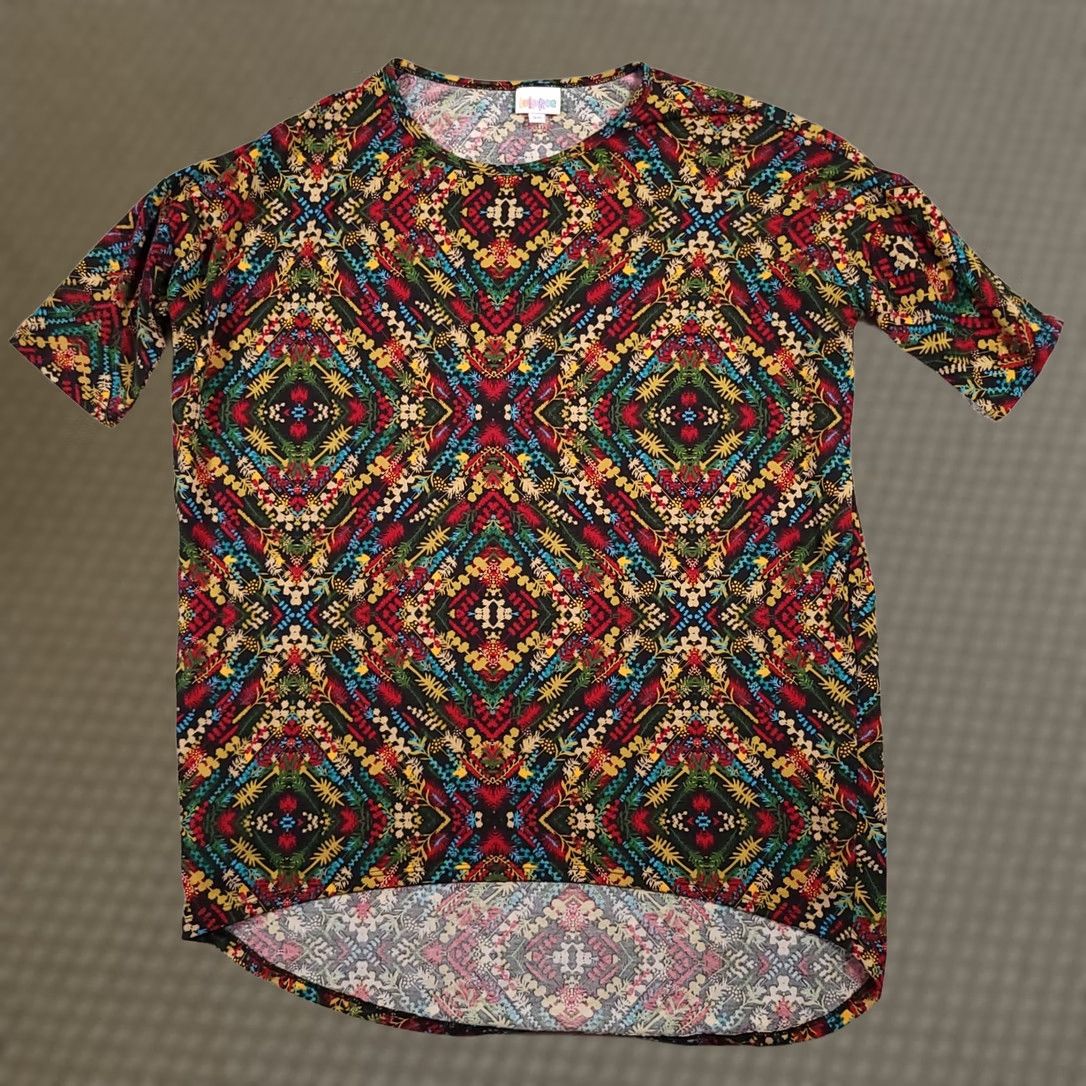 Vintage Lularoe Irma Tunic Shirt Women's XS Floral Boho Short Sleeve High Low USA T-Shirt Size XS / US 0-2 / IT 36-38 - 1 Thumbnail