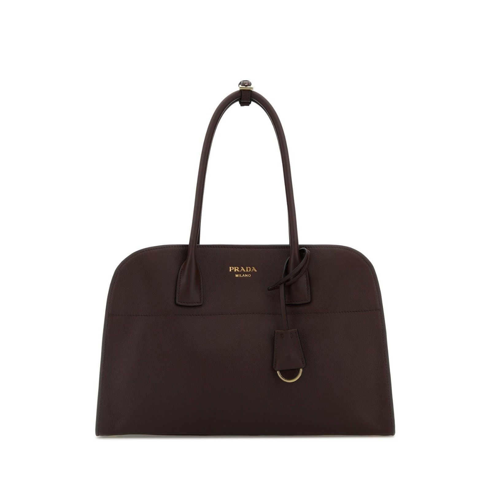 Prada PRADA Medium Aubergine Brown Leather Shopper Shoulder Bag Ne Size ONE SIZE - 1 Thumbnail