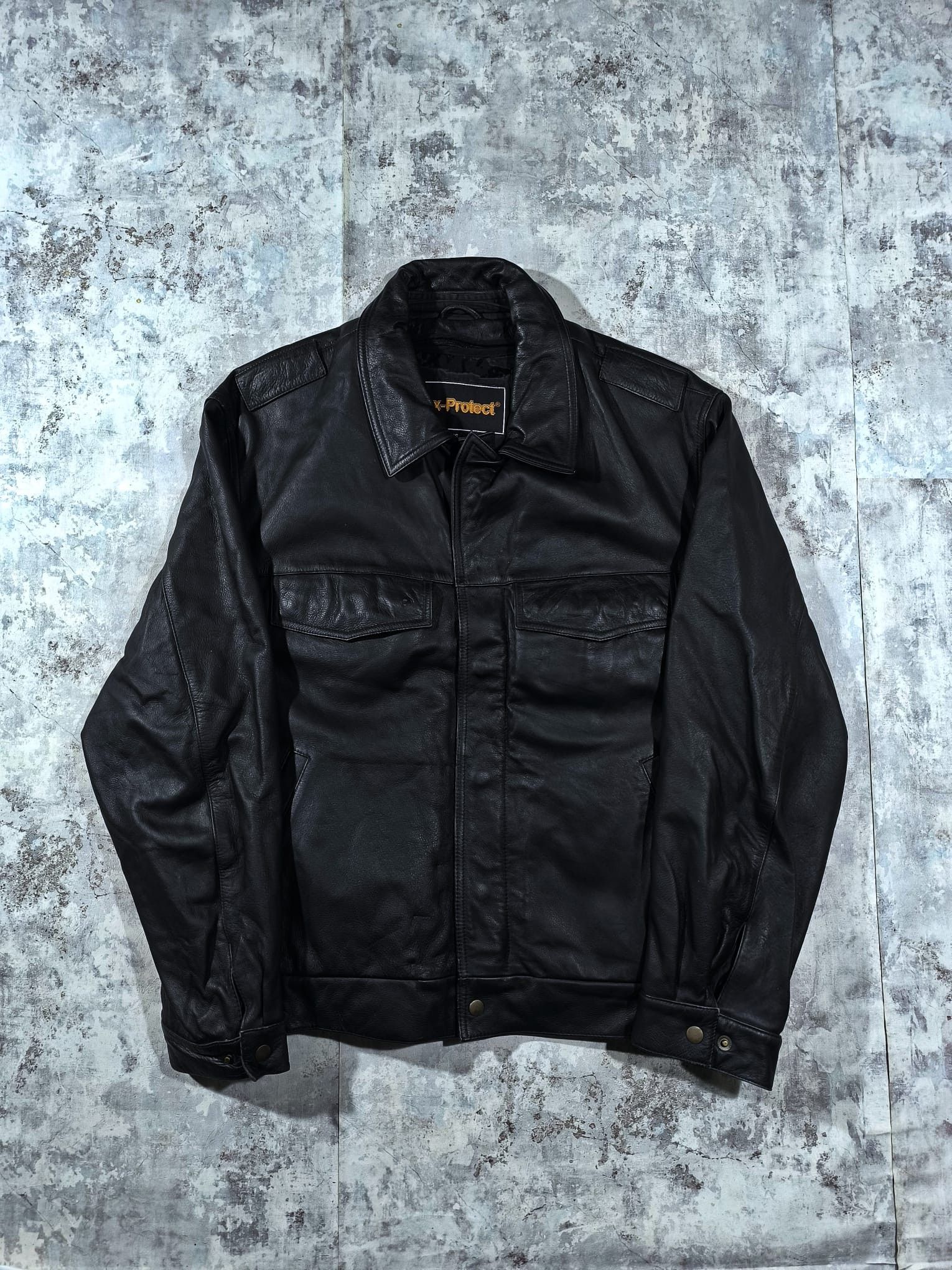 Leather vtg leather bomber jacket moto balenciaga swag Size US XL / EU 56 / 4 - 2 Thumbnail