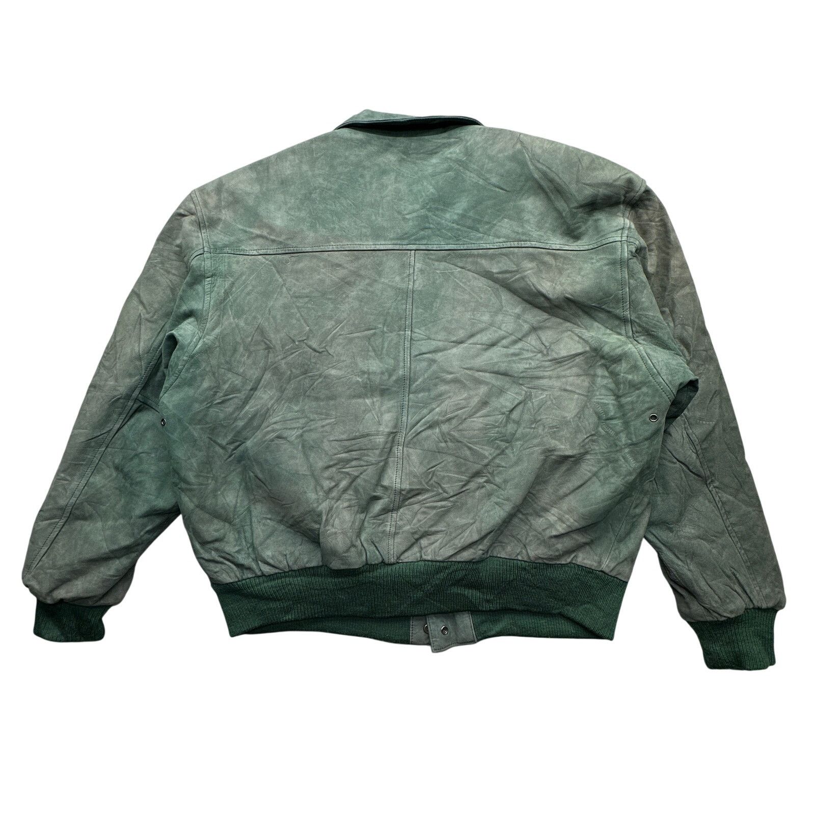 Other Vintage International Leather Green Bomber Jacket Large Size US L / EU 52-54 / 3 - 2 Thumbnail