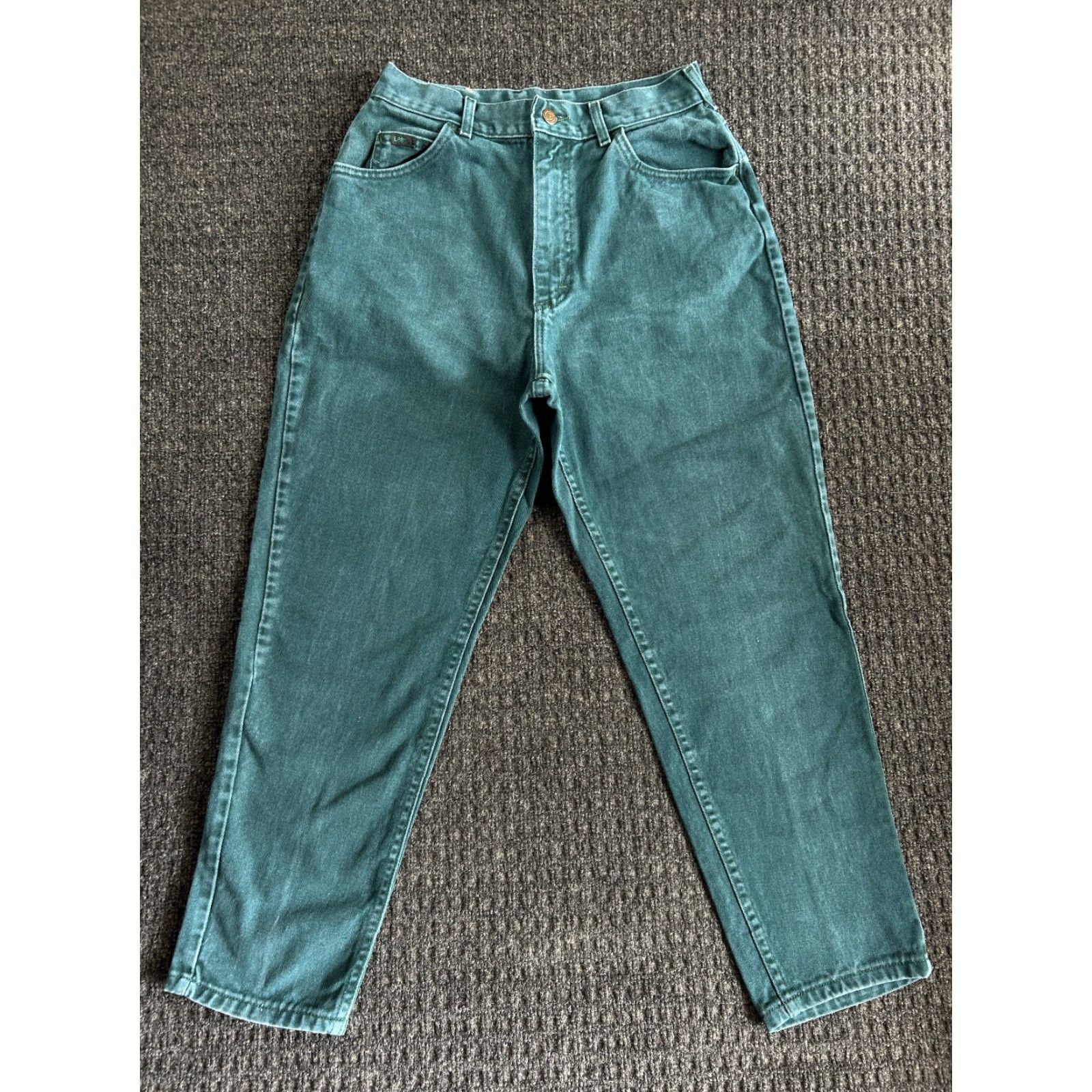 Lee VINTAGE Lee Jeans 12 Green Hi Rise Mom 80s 90s Made in USA Size 34" / US 12 / IT 48 - 2 Thumbnail