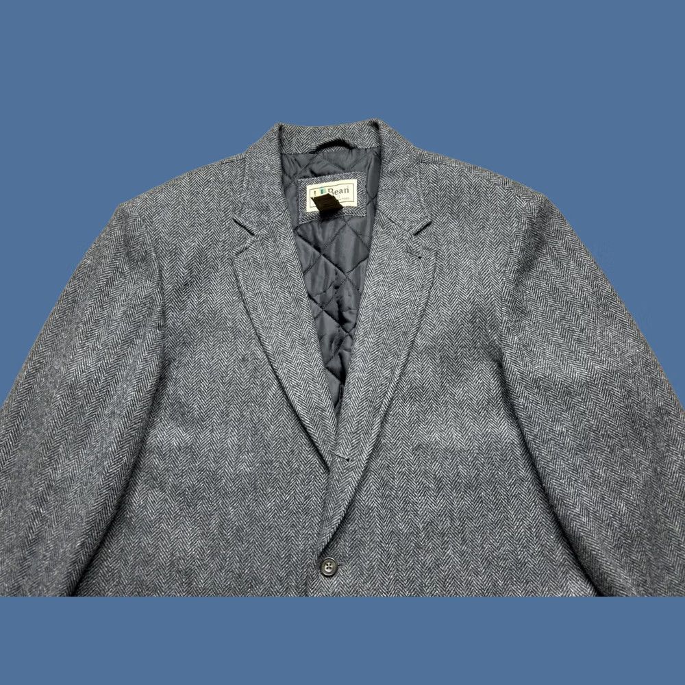 Vintage L.L.Bean VTG 90s Herringbone Tweed Blazer Mens XL Thinsulate Jacket Size 42R - 1 Thumbnail