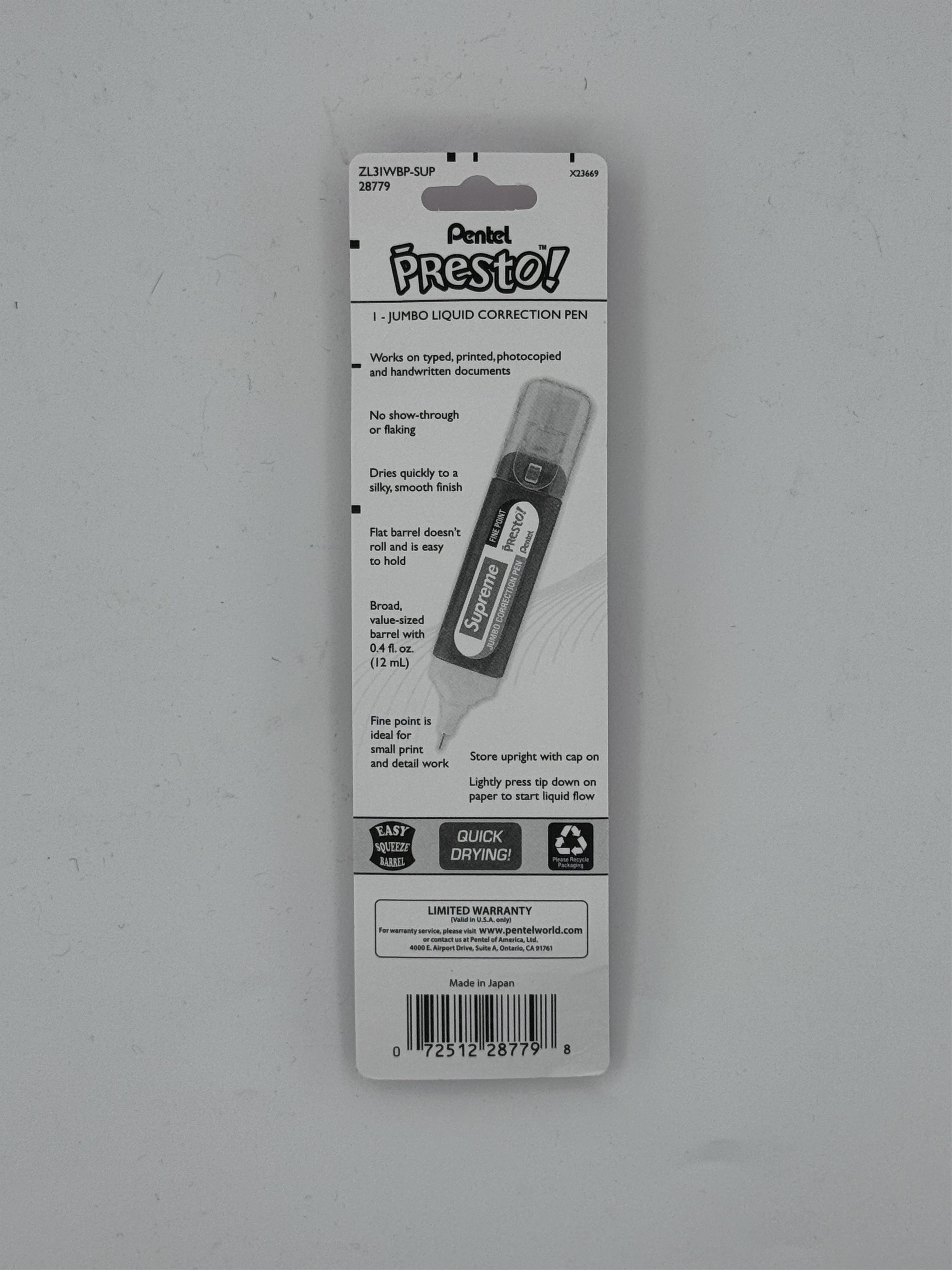 Supreme Supreme Pentel Presto Correction Pen White Out Size ONE SIZE - 3 Thumbnail