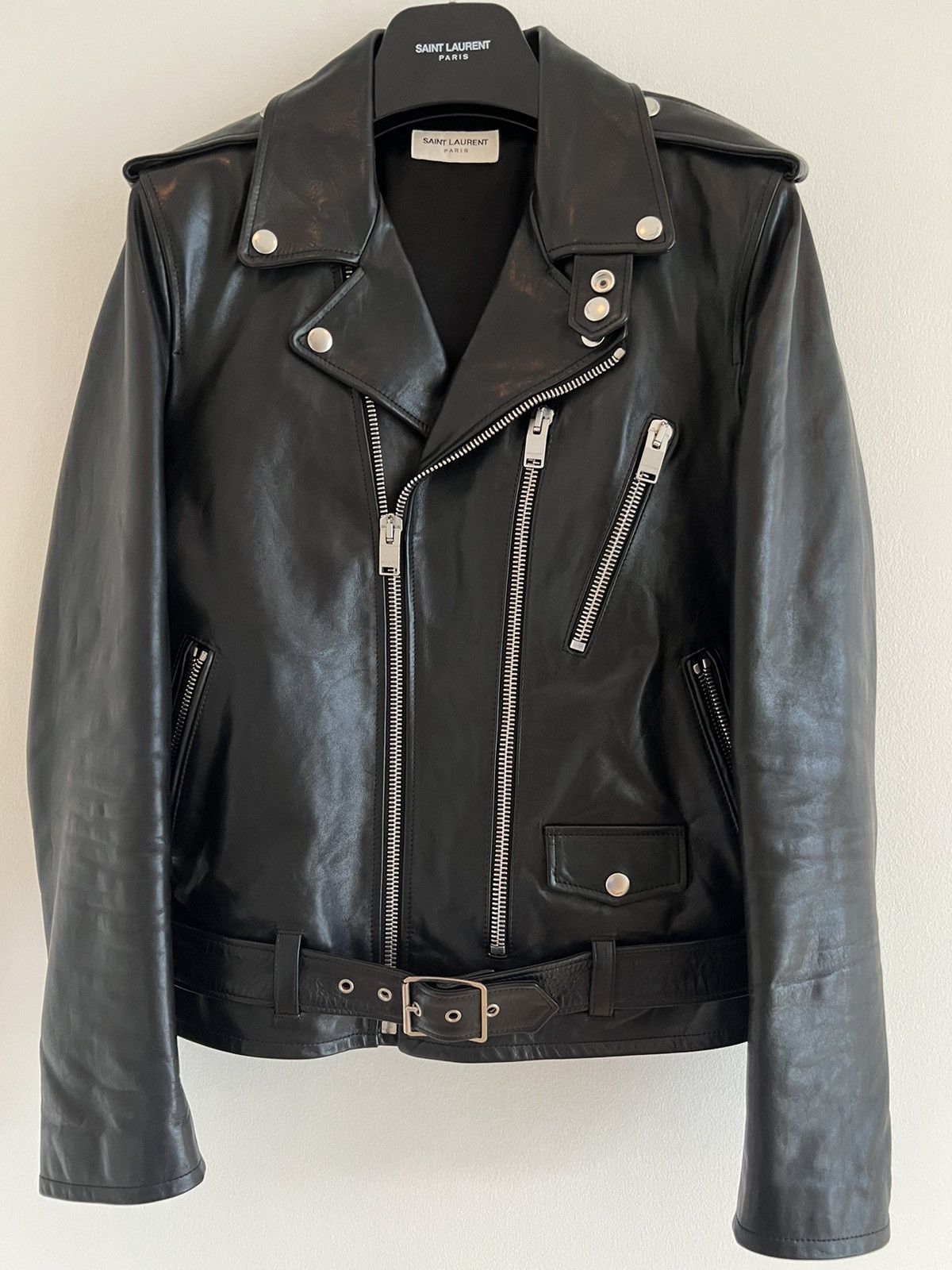 Hedi Slimane × Saint Laurent Paris Saint Laurent Paris L17 Leather Jacket Sz. 48 - Hedi Sliman Size US M / EU 48-50 / 2 - 2 Thumbnail