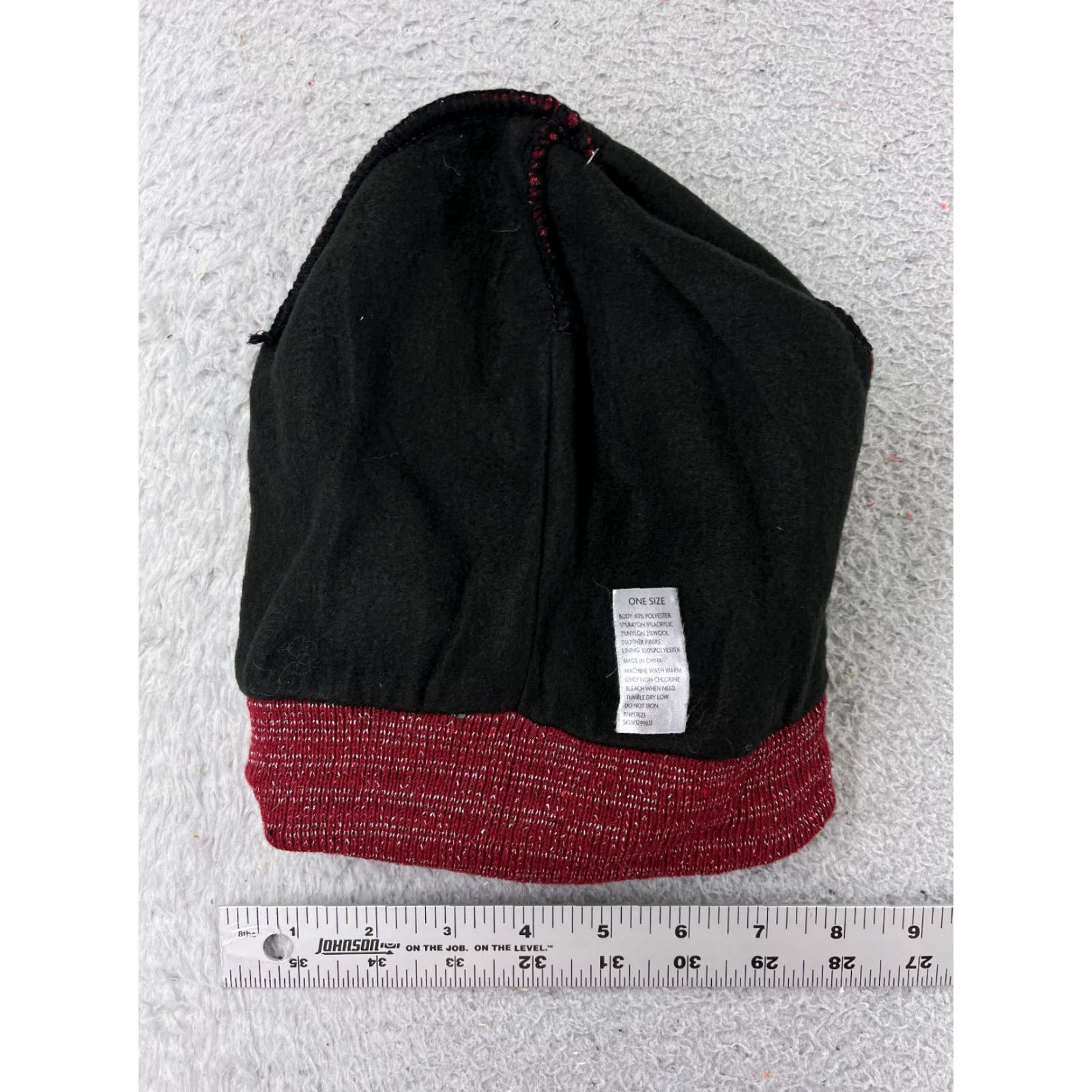 Vintage Beanie Women's One Size Red Knit Wool Blend Lined Sparkly Snow Ski Hat/Cap Wool Sponge/Bead Details Size ONE SIZE - 5 Thumbnail