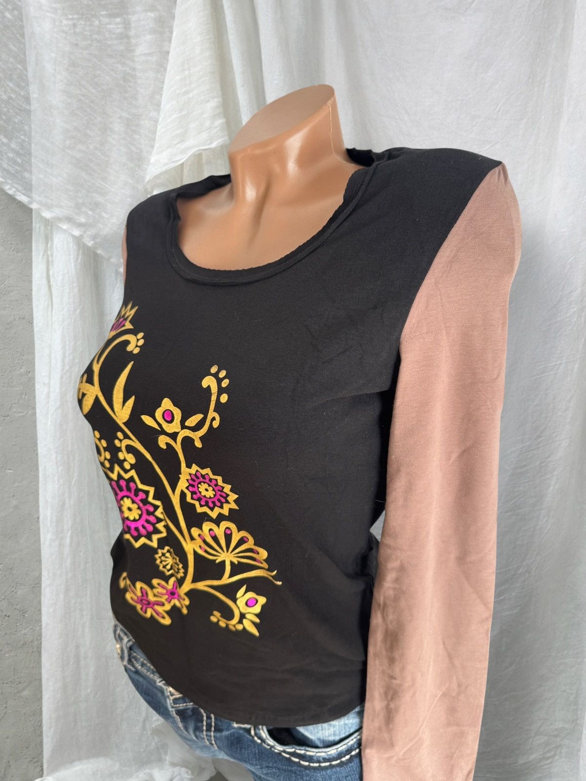 Japanese Brand 2000’s Aesthetic Vintage Y2K Floral Long Sleeve Top Size M / US 6-8 / IT 42-44 - 5 Thumbnail