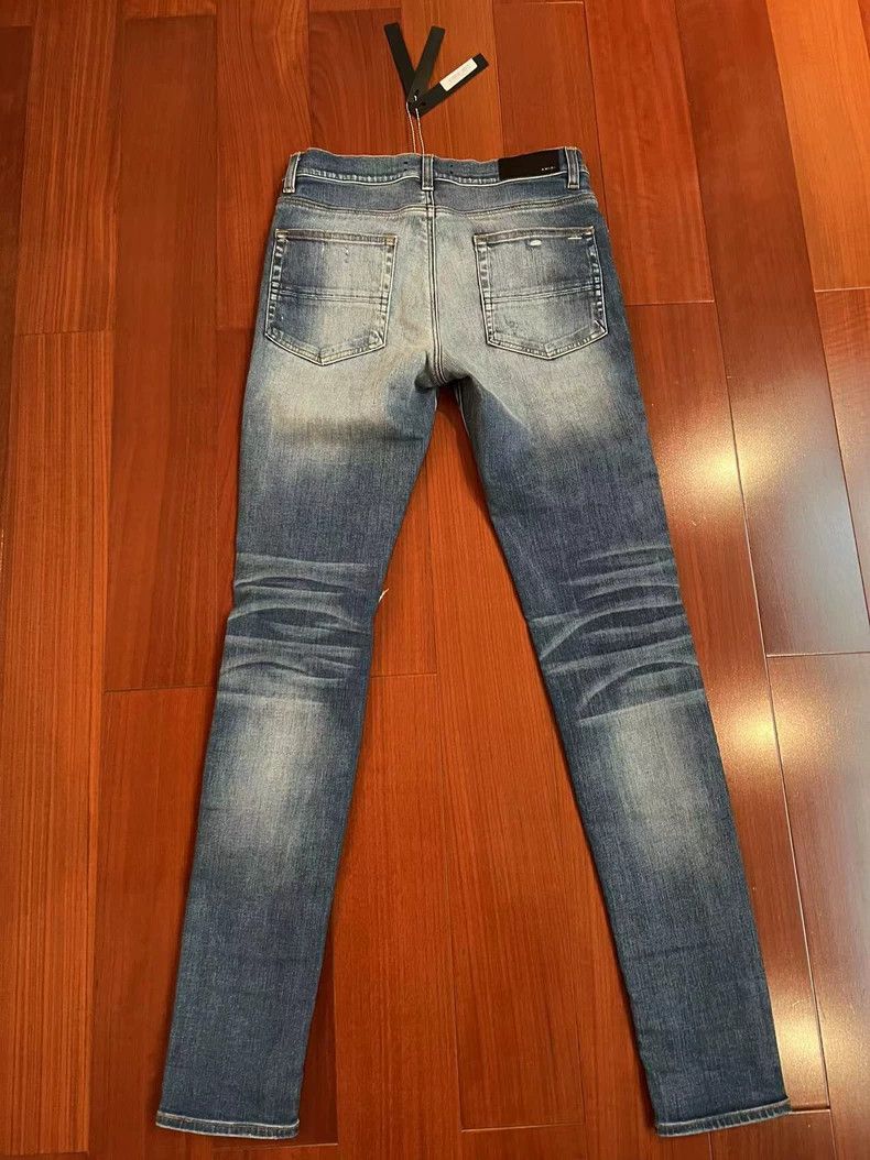 Amiri Amiri side diamond single tear blue jeans Size US 31 - 2 Thumbnail