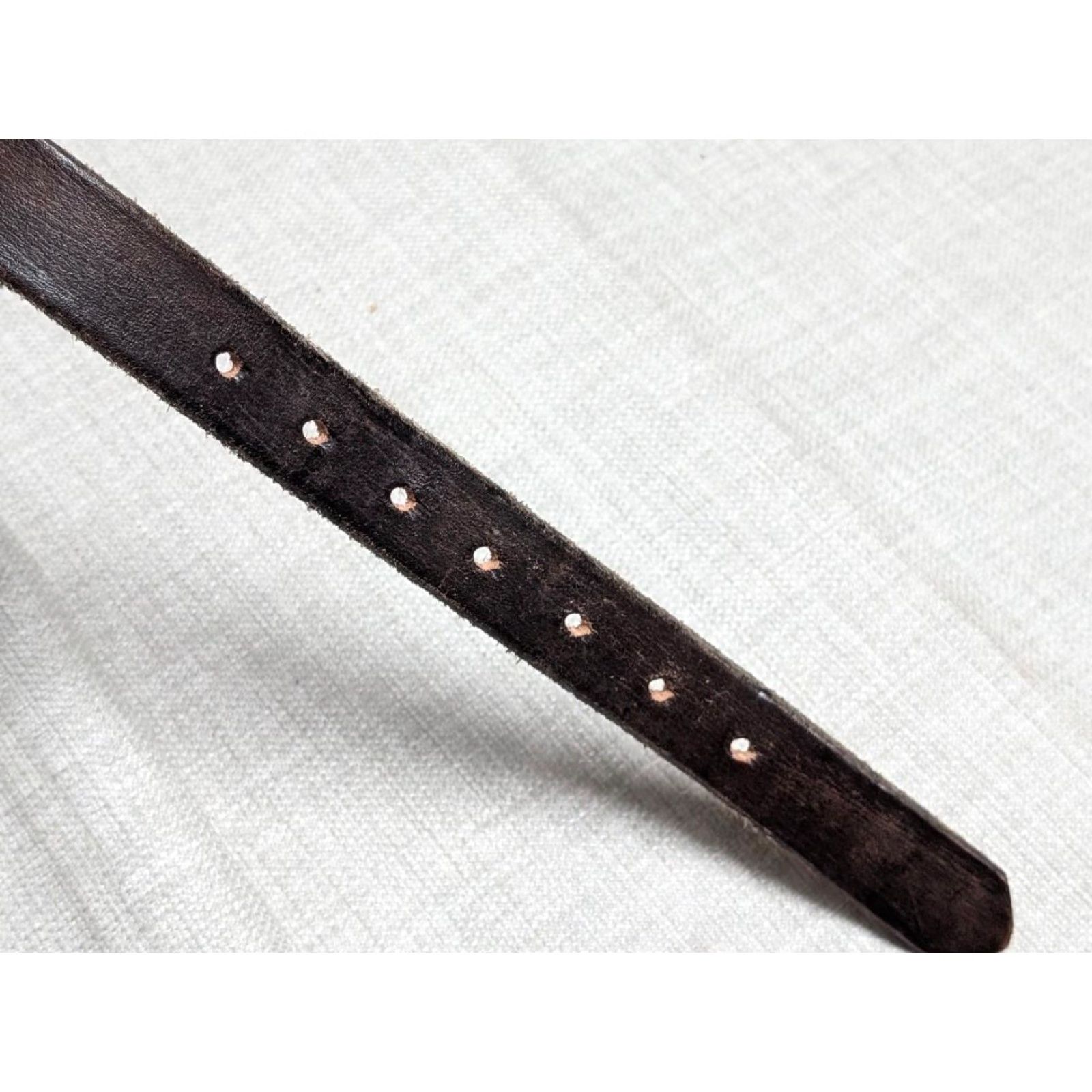 Vintage VINTAGE handcrafted belt WESTERN leather 32 brown COWHIDE belt Men 1" wide Cowboy rodeo Size 32 - 5 Thumbnail