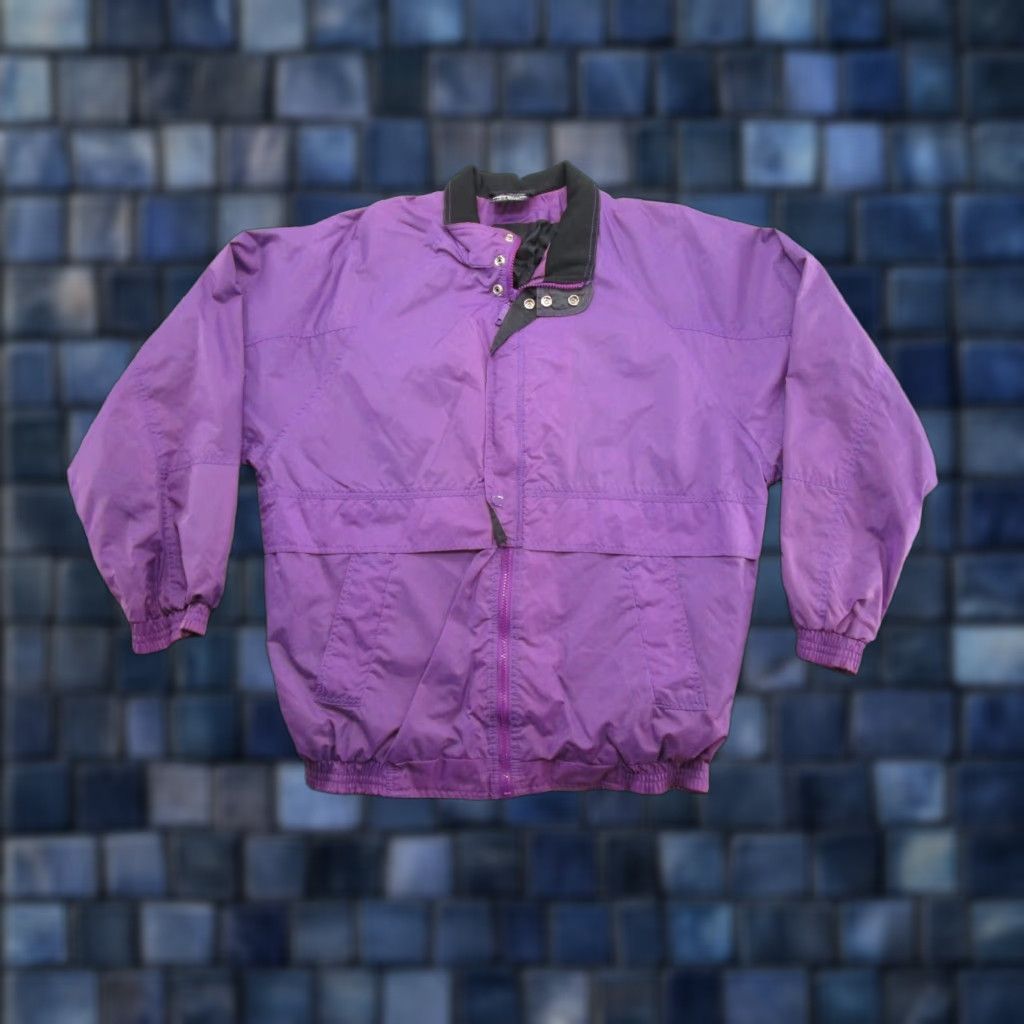 Vintage VTG 90s Easton Windbreaker Purple Track Jacket Mens M Nylon Baseball Long Sleeve Casual Sports Size US M / EU 48-50 / 2 - 1 Thumbnail