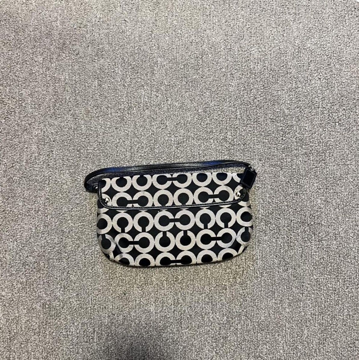 Coach Coach - Kristin Op Art Black & Gray Jacquard Wristlet Size ONE SIZE - 7 Thumbnail