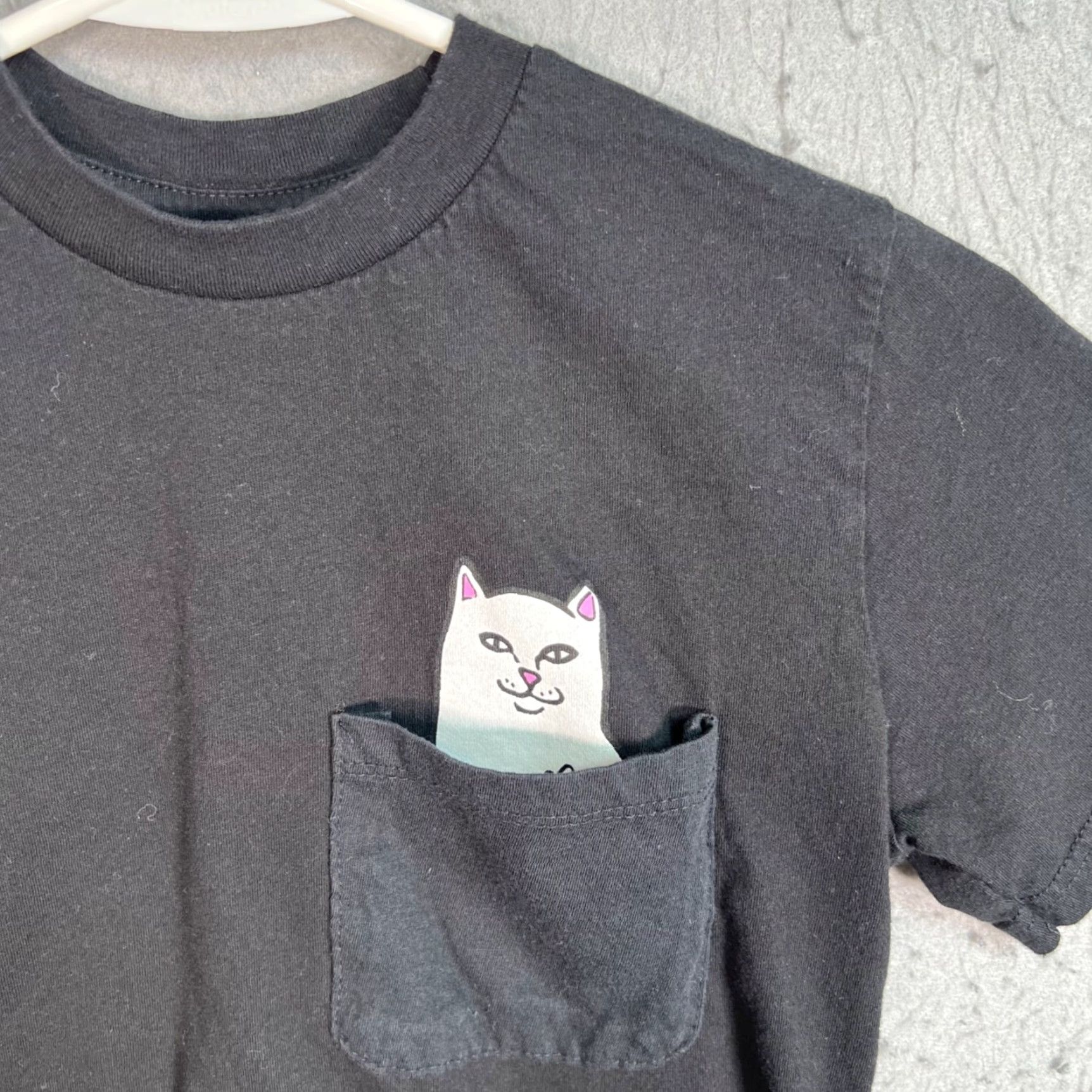 RIPNDIP RIPNDIP Womens XS Black Cotton T-Shirt Cat Pocket Design Made In USA Size XS / US 0-2 / IT 36-38 - 5 Thumbnail