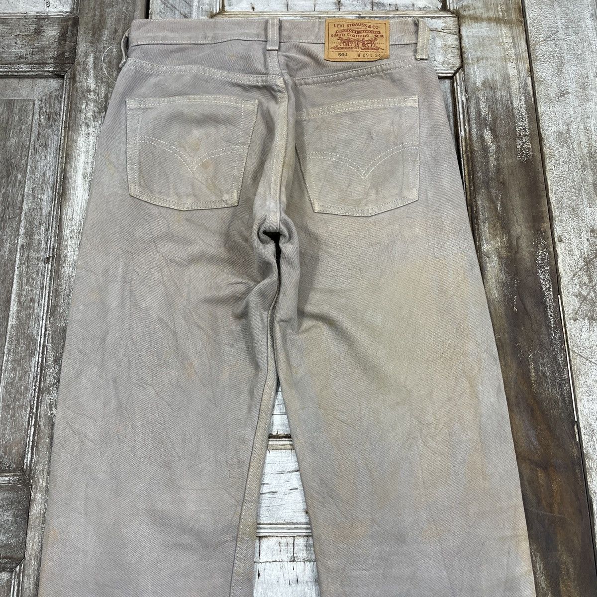 Levi's × Vintage Vintage Levis 501 Grey Faded Jeans wc 378 Size US 29 - 3 Thumbnail