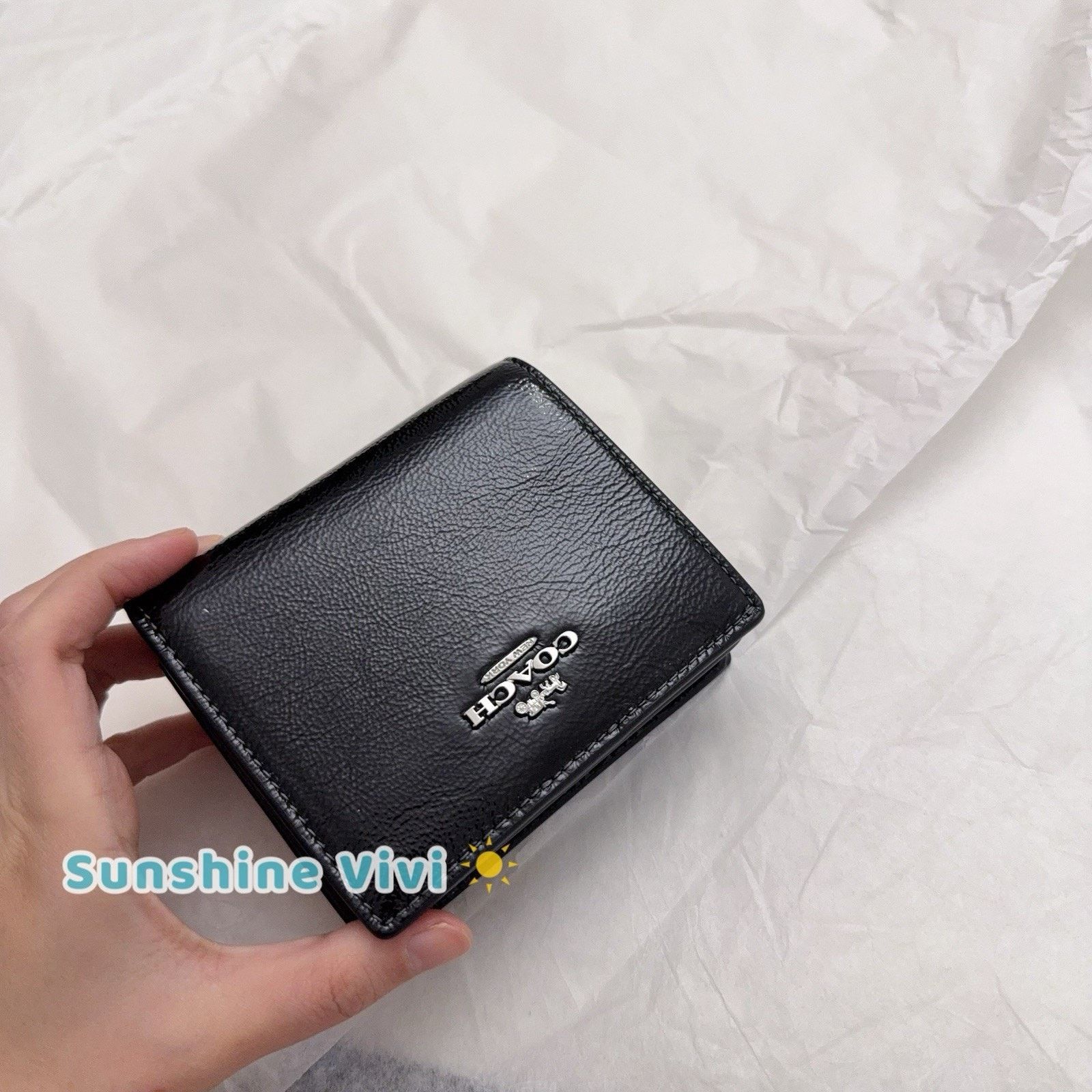 Coach NWT Coach Snap Wallet CCL79 Black Patent Leather w/C Charm Size ONE SIZE - 2 Thumbnail