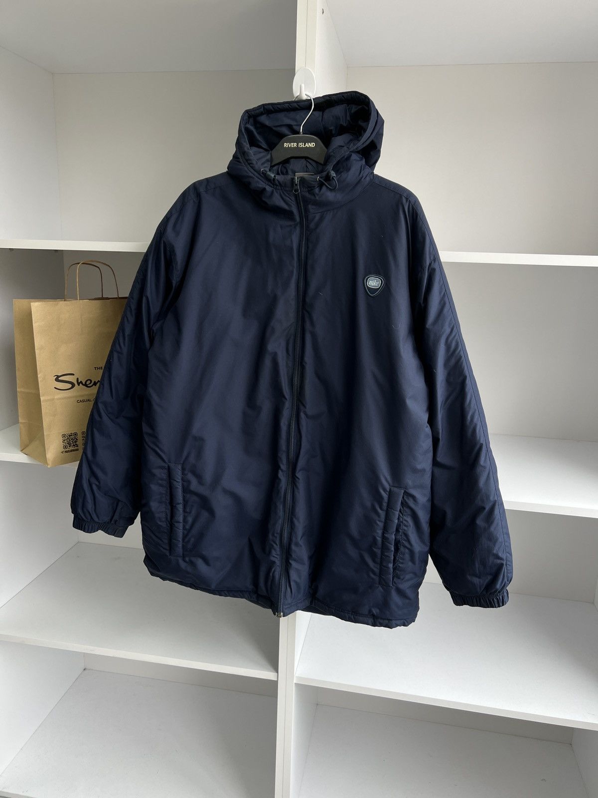 Nike × Vintage 90s Nike Retro Logo Vintage Y2K Puffer Outdoor Jacket Size US XL / EU 56 / 4 - 5 Thumbnail