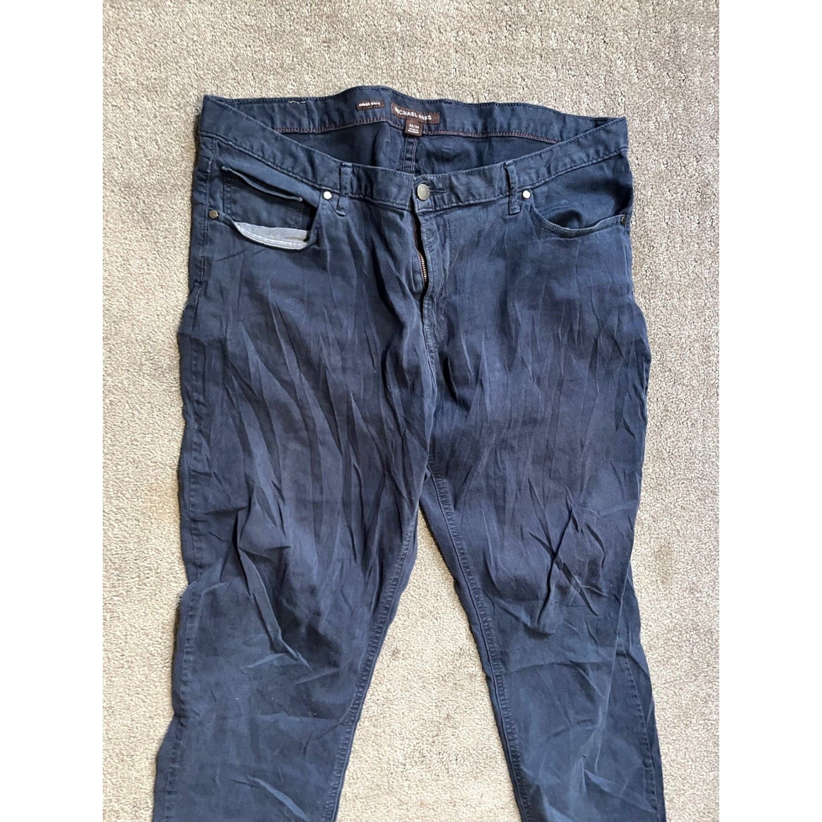 Michael Kors Michael Kors Mens Pants 38x34 Blue Tailored Parker Slim Fit Solid Slimming Size US 38 / EU 54 - 2 Thumbnail