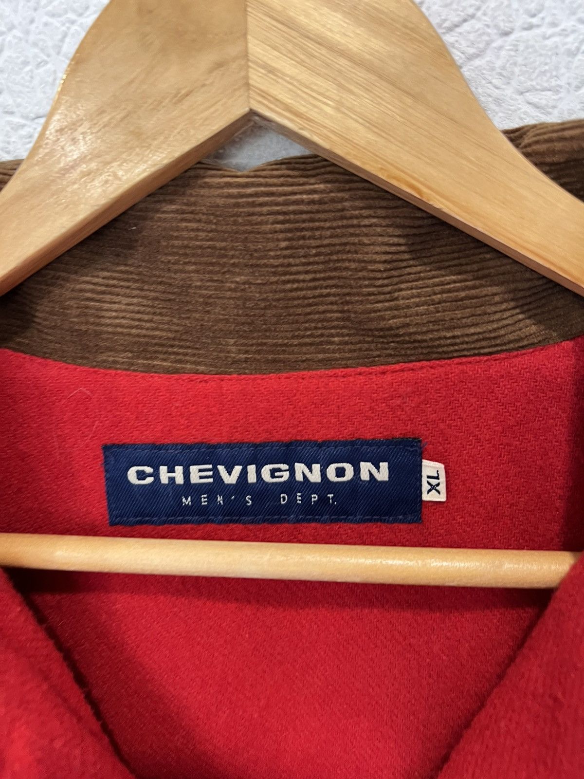 Chevignon Classic Jacket Coat Beige Mens Corduroy Collar