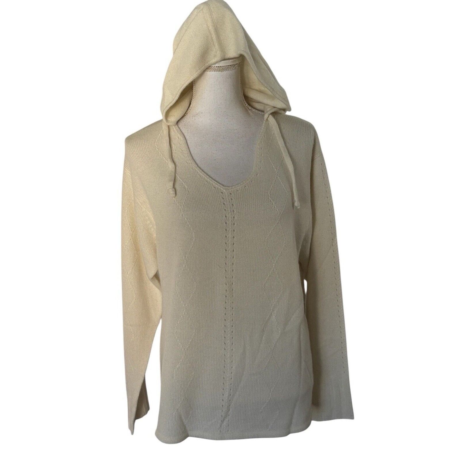 Other Garnet Hill 2 Ply Cashmere Ivory Hoodie Tunic Women’s Sz M Size M / US 6-8 / IT 42-44 - 1 Thumbnail