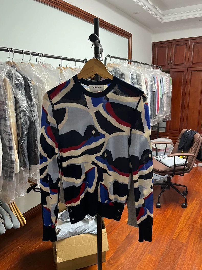 Thom Browne Thom Browne size3 Cashmere patchwork sweater Size US L / EU 52-54 / 3 - 1 Thumbnail