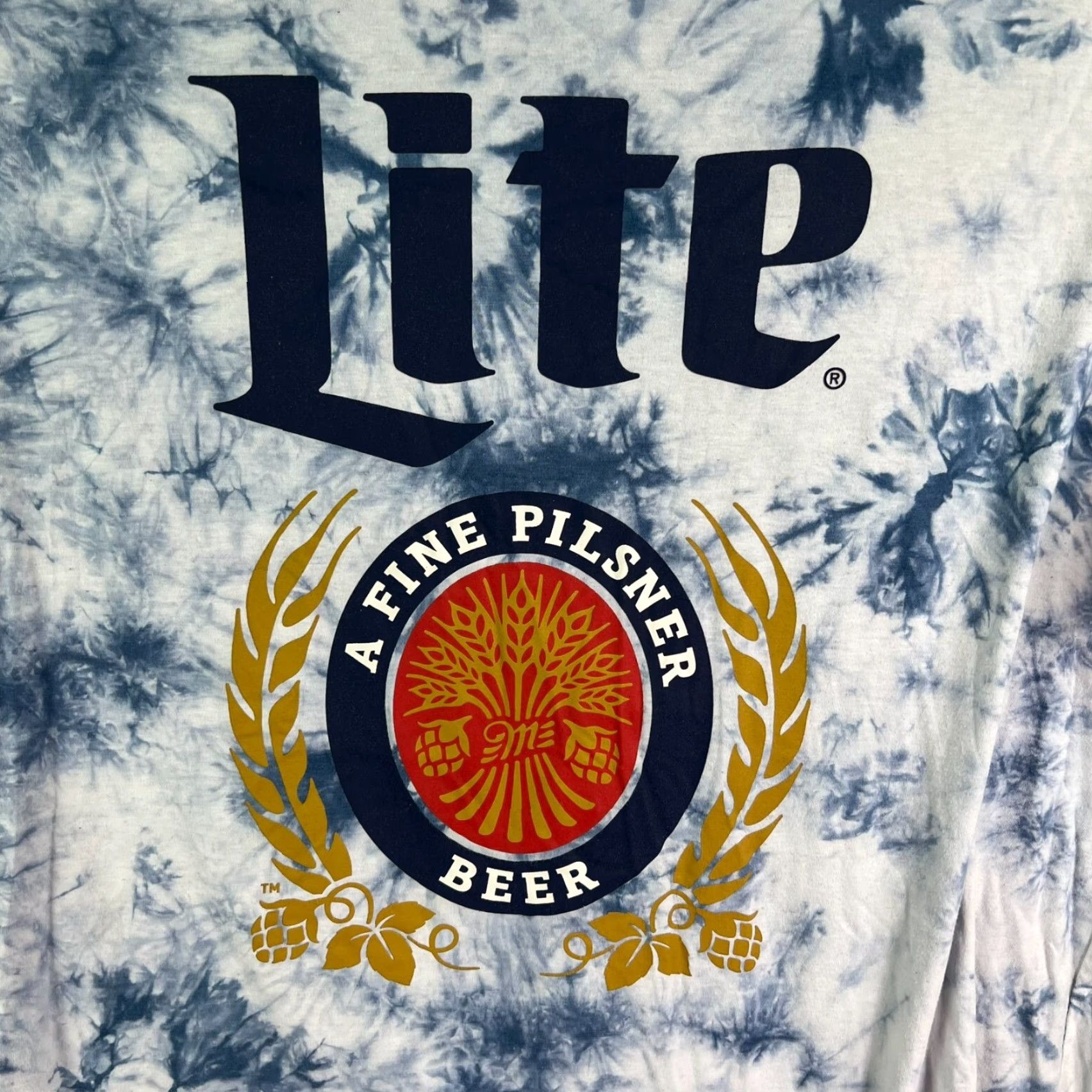 Vintage Miller Lite T-Shirt Beer Tie Dye Mens 3XL Blue Short Sleeve Graphic Print Crew Neck Size US XXL / EU 58 / 5 - 2 Thumbnail