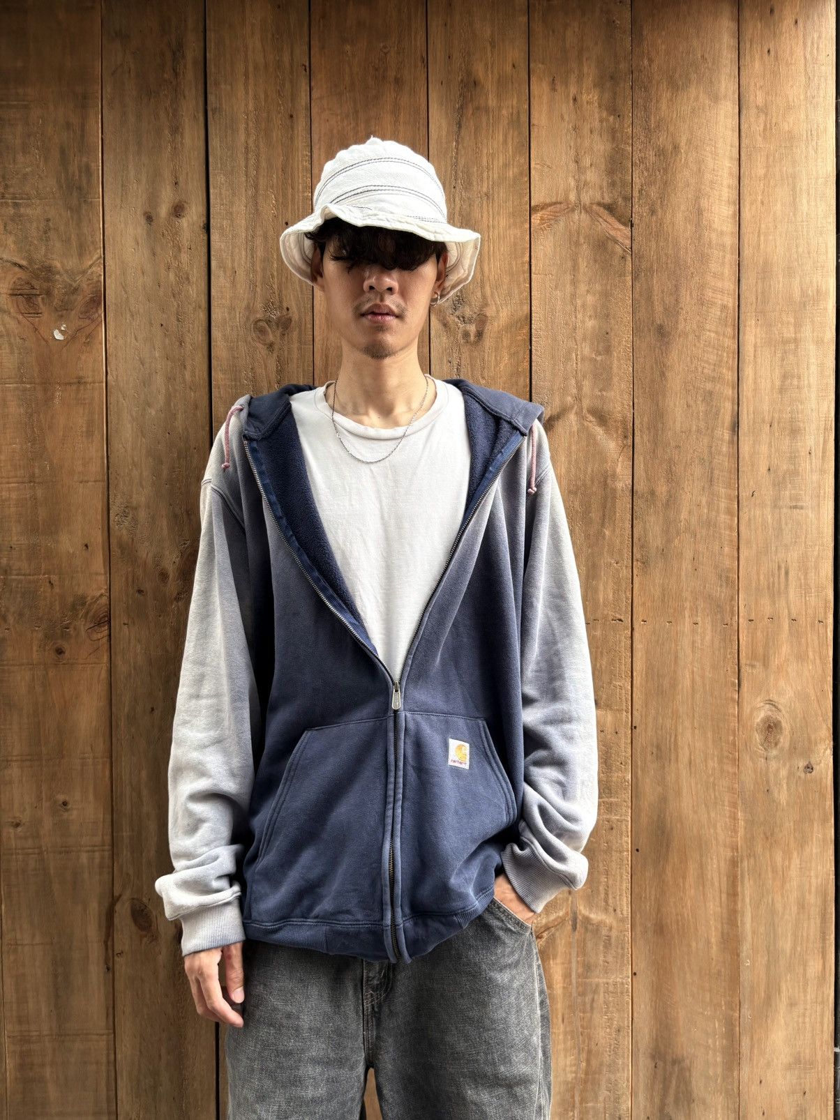 Carhartt Carhartt Zip Up Hoodie Sun-Faded Size US L / EU 52-54 / 3 - 2 Thumbnail