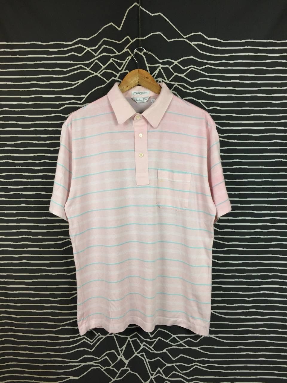 Christian Dior Monsieur Vtg Christian Dior Pastel Striped Cotton Poly Polo Shirt Size US XL / EU 56 / 4 - 2 Thumbnail
