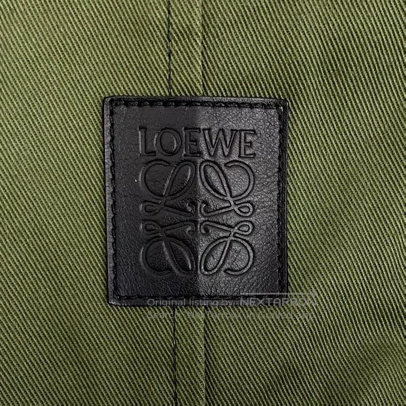 Loewe Loewe Olive Green Logo Patch Leather Cotton Hooded Zipper Size XXS / US 00 / IT 34 - 6 Thumbnail