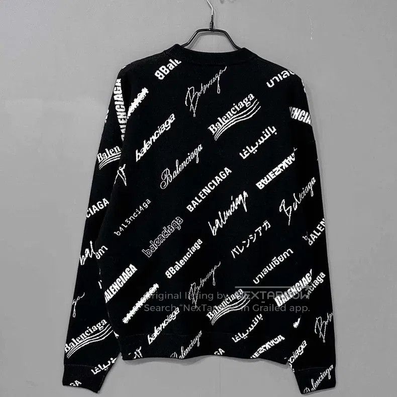 Balenciaga Balenciaga Multi-element barrage print knit sweater Size US L / EU 52-54 / 3 - 3 Thumbnail