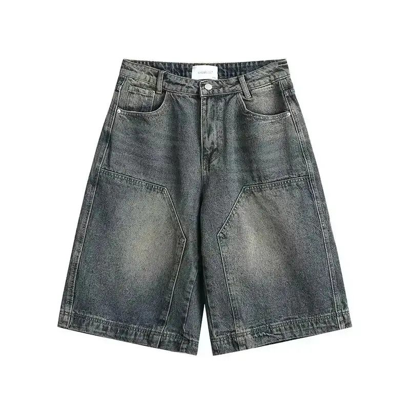 Japanese Brand Retro straight leg wide leg denim shorts Size US 32 / EU 48 - 4 Thumbnail