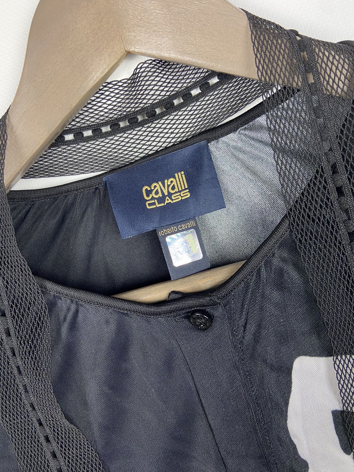 Cavalli Class × Designer Cavalli Class Black Womens Blouse Button Roberto Cavalli Size M / US 6-8 / IT 42-44 - 9 Thumbnail