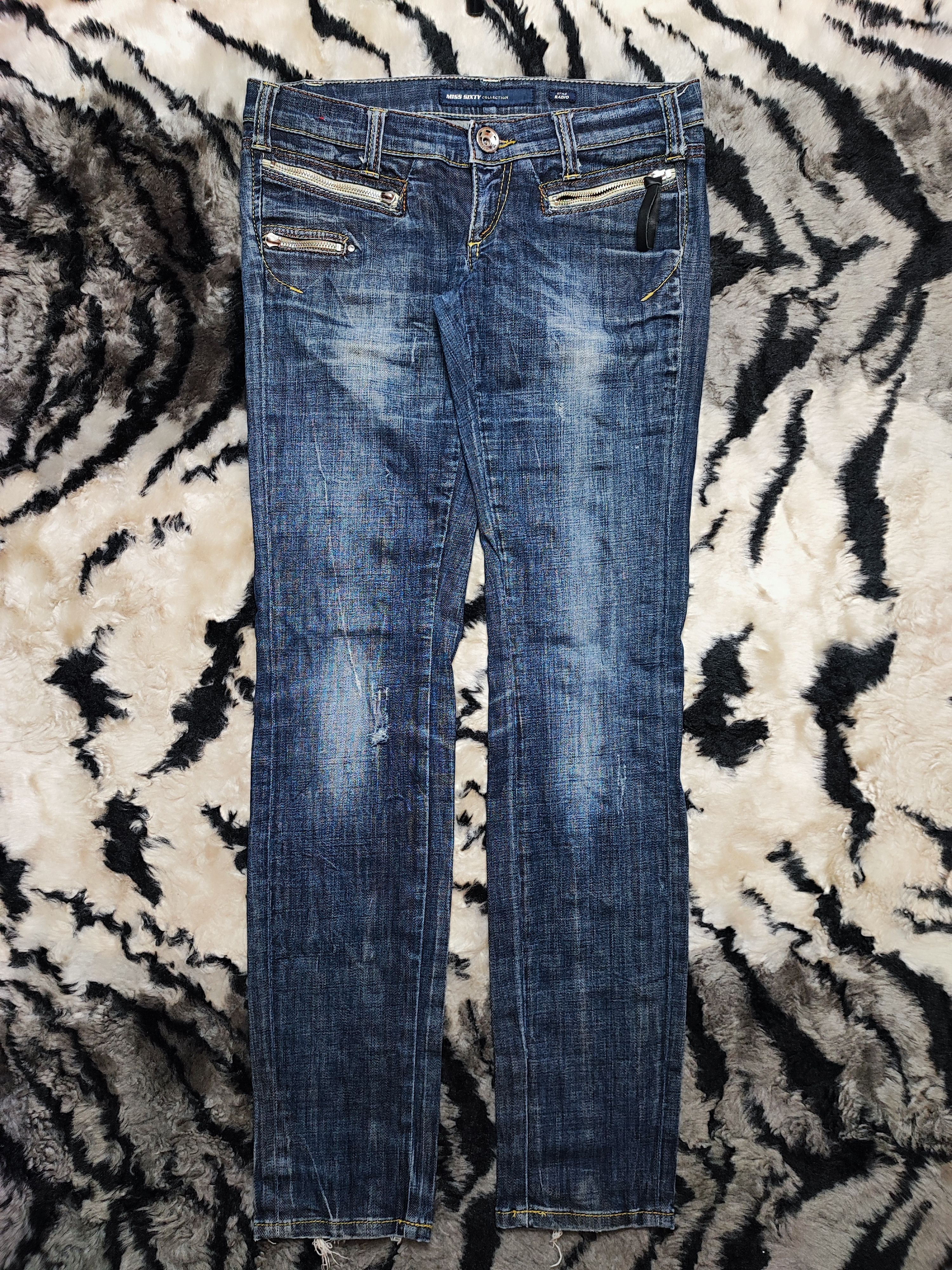 Miss Sixty Vintage 00's Y2K Miss Sixty Jeans Big Ty Distressed Low Rise Size 30" / US 8 / IT 44 - 2 Thumbnail