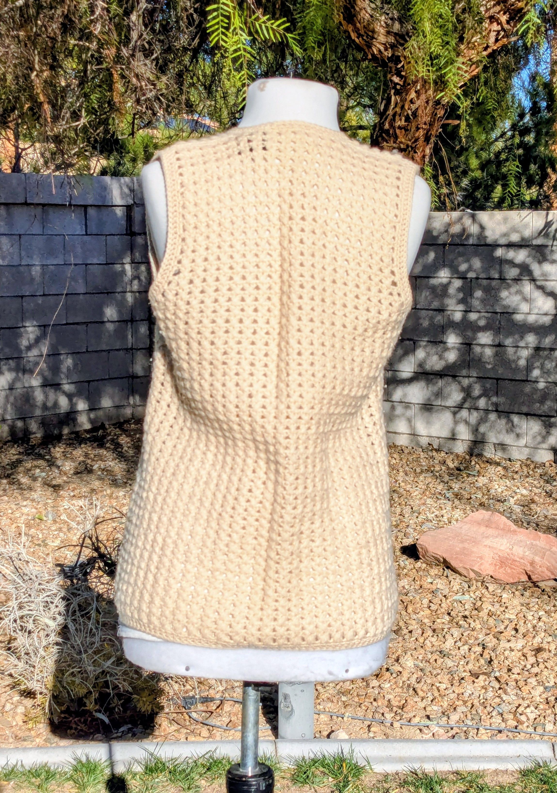 Vintage Vintage Crocheted Ivory Charles & Co Wool Knit 1970's Vest Size M / US 6-8 / IT 42-44 - 4 Thumbnail