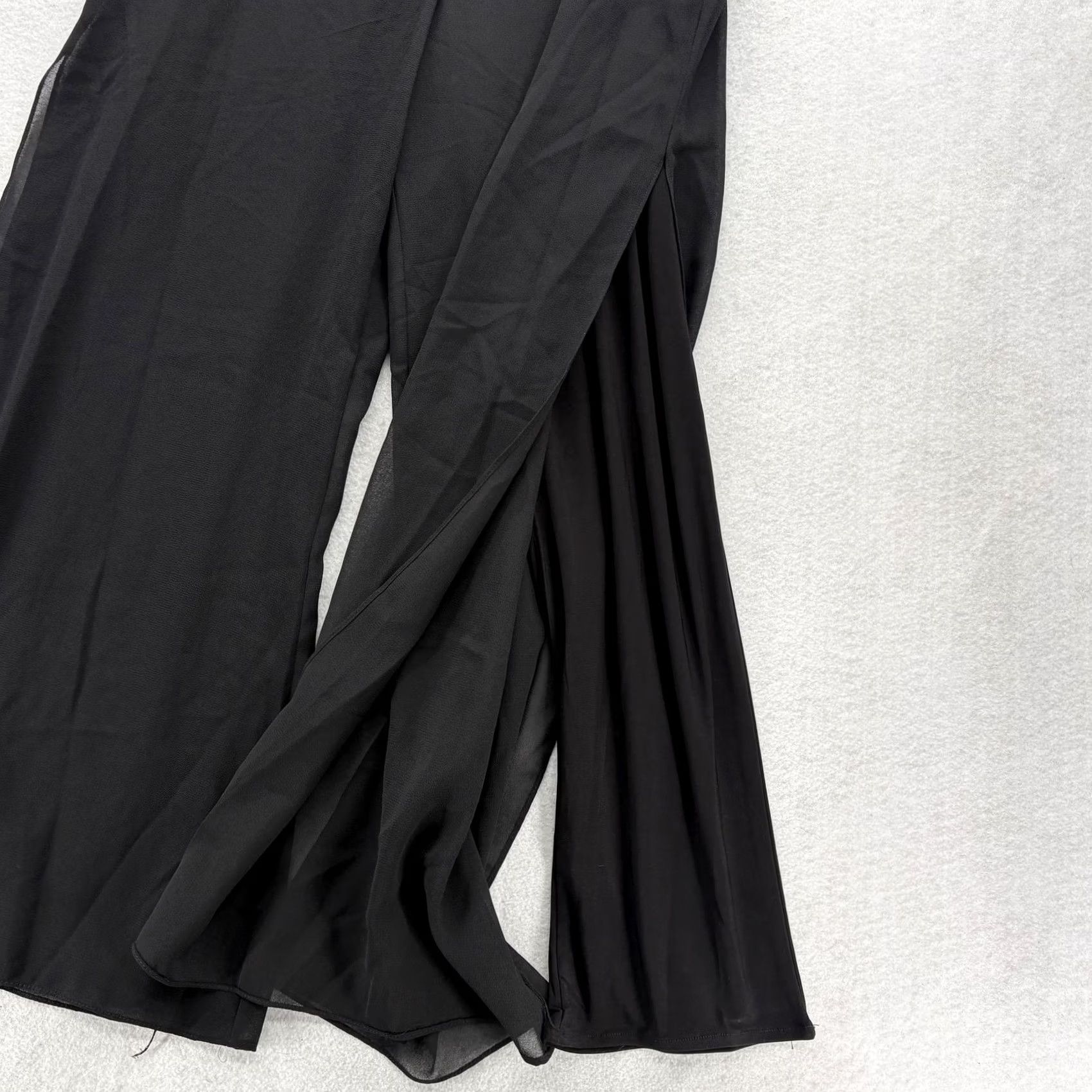 Alex Evenings Alex Evenings Dress Pants Womens L Black Chiffon Overlay Wide-Leg Formal NWT Size 36" / US 14 / IT 50 - 3 Thumbnail