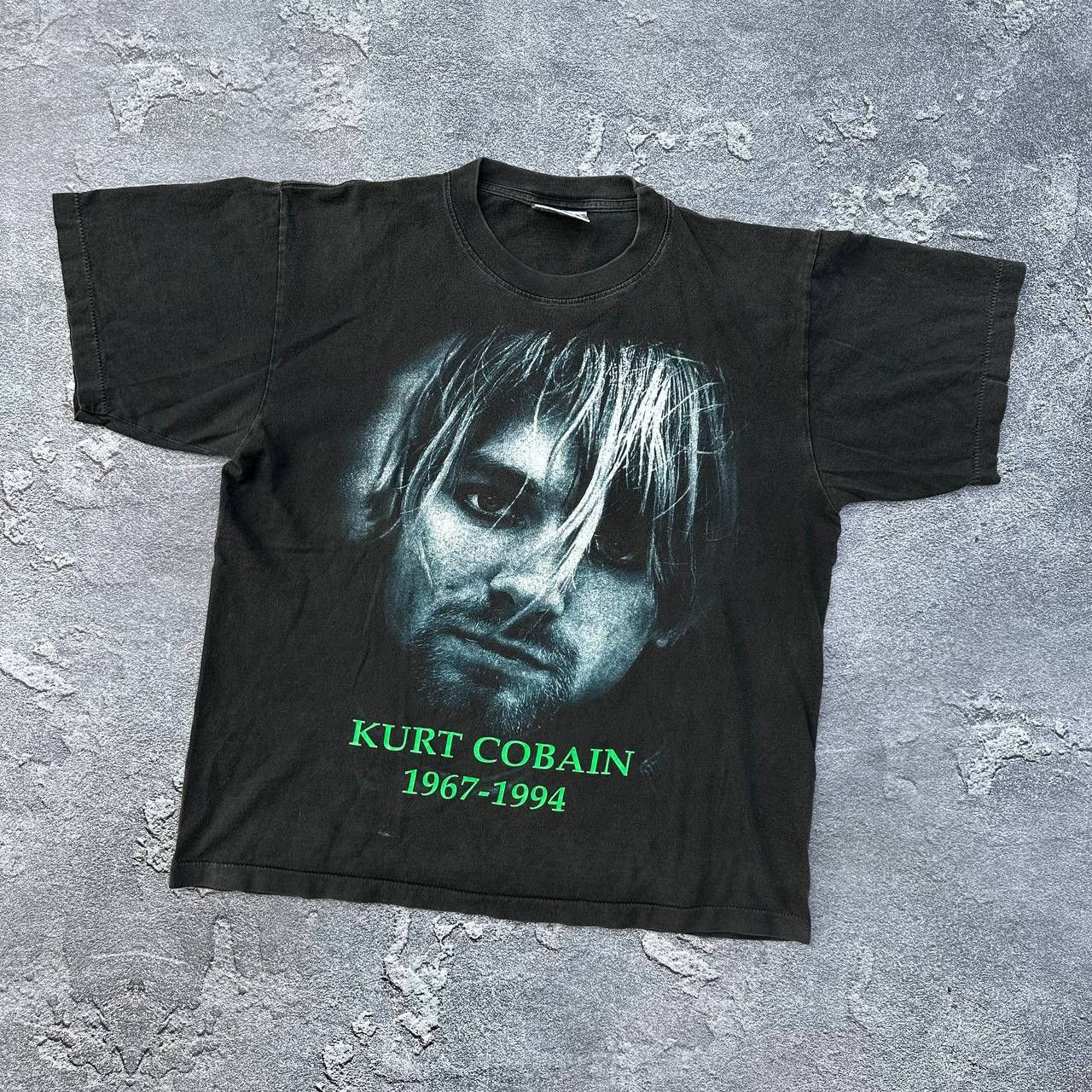 image of Band Tees x Vintage 1994 Vintage Kurt Cobain T-Shirt Nirvana in Black, Men's (Size Large)
