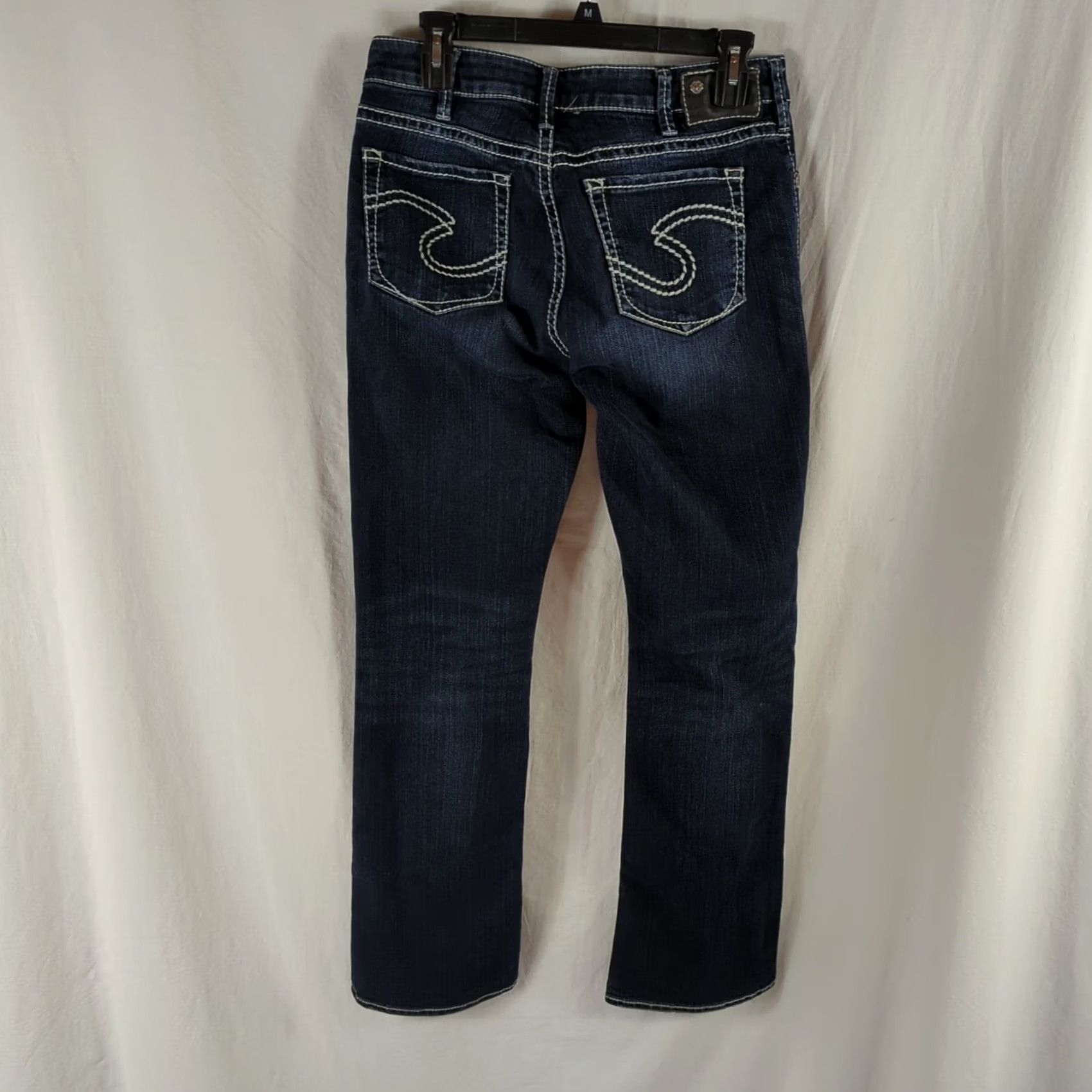 Silver Jeans Co. VINTAGE Silver Jeans Natsuki Womens Jeans Bootcut Mid Rise 30x31 Blue Denim Embroidered Inseam 31 Womens Size 30" / US 8 / IT 44 - 5 Thumbnail