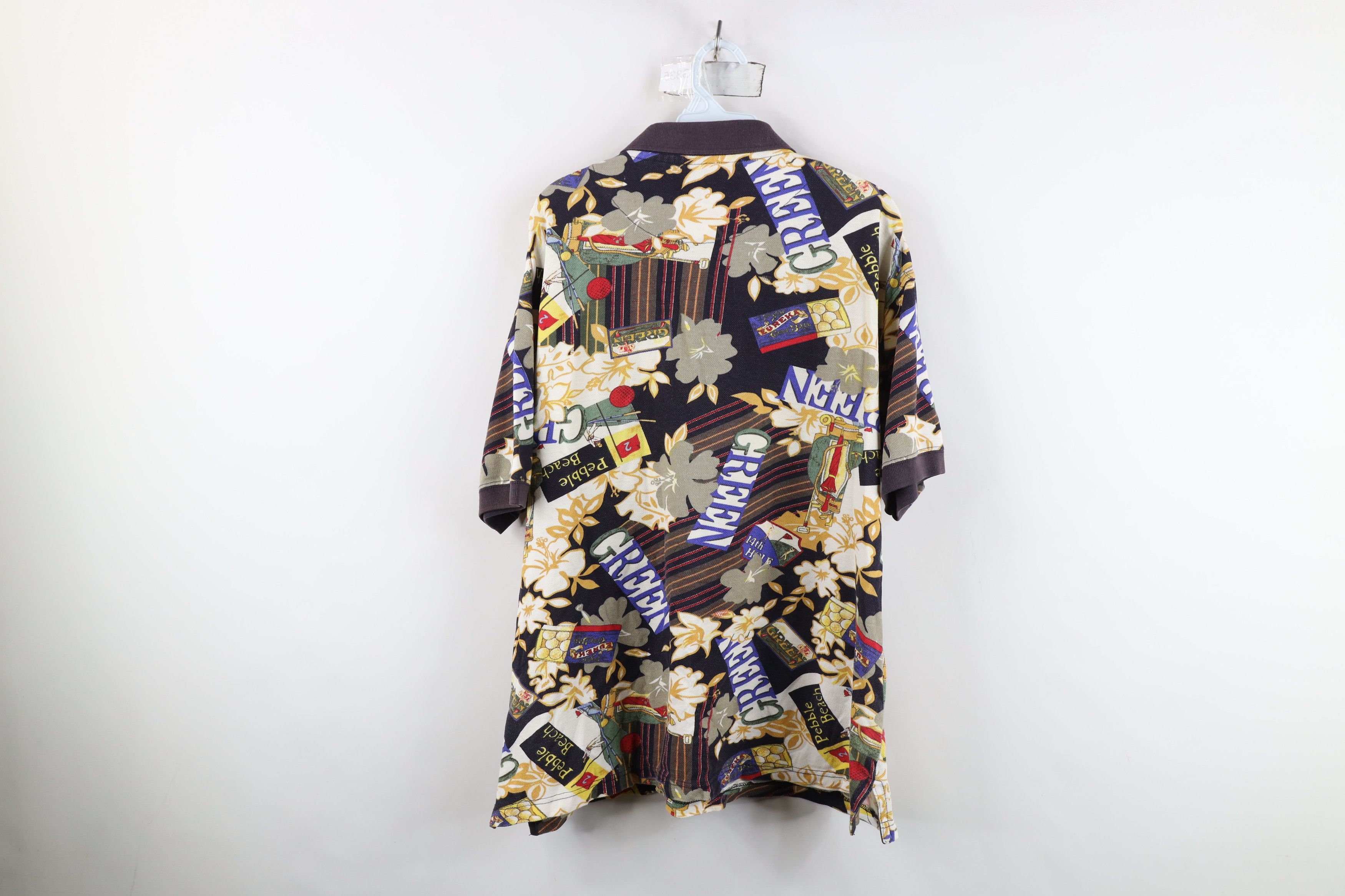 Vintage Vintage 90s Streetwear Print Flower Pebble Beach Golf Polo Size US M / EU 48-50 / 2 - 10 Thumbnail