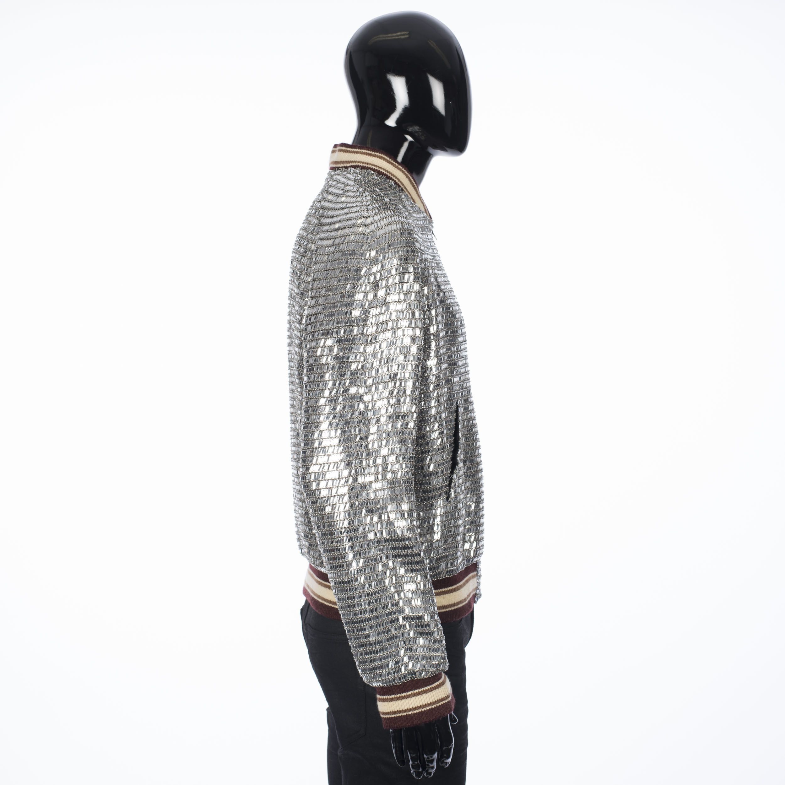 Celine Silver Mirror Embroidered Teddy Jacket Size US M / EU 48-50 / 2 - 8 Thumbnail
